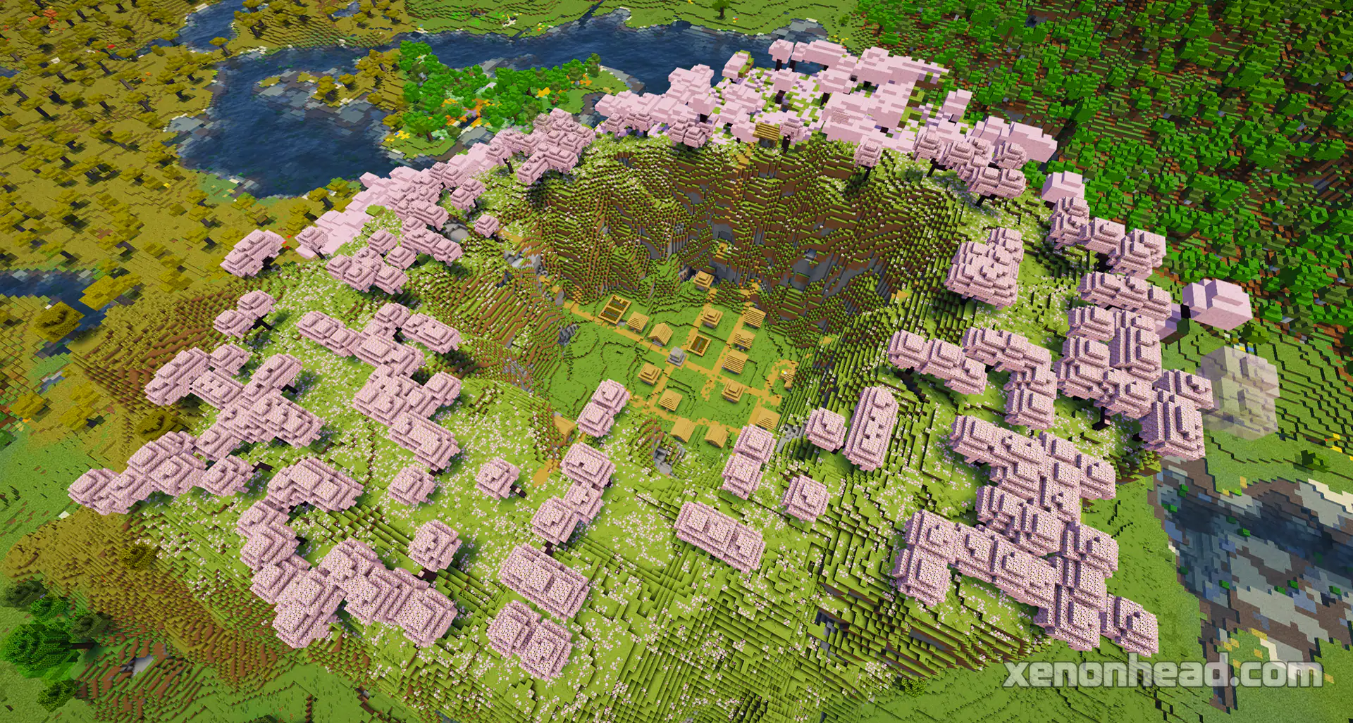 Cherry blossom crater village