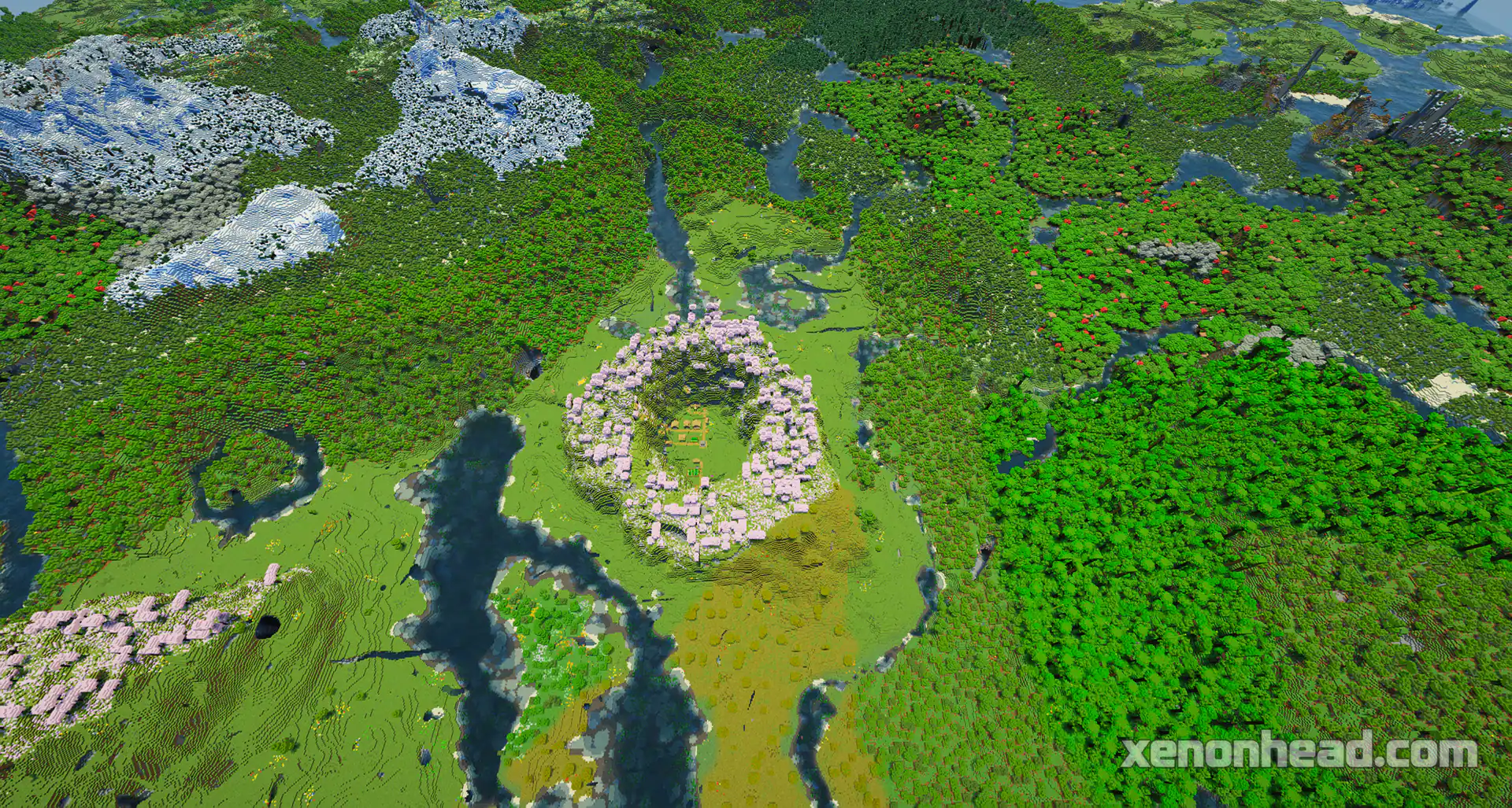 Cherry blossom crater village