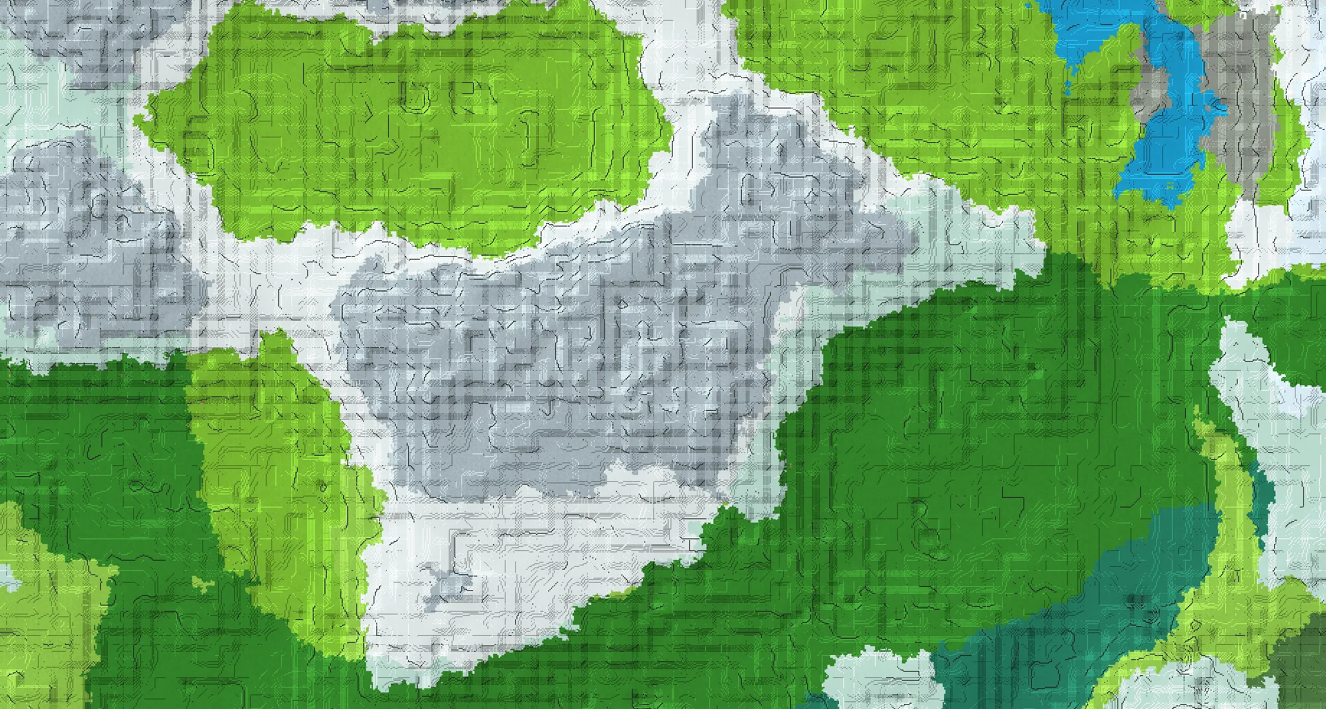 Seed map — A scenic multi-biome mountain range
