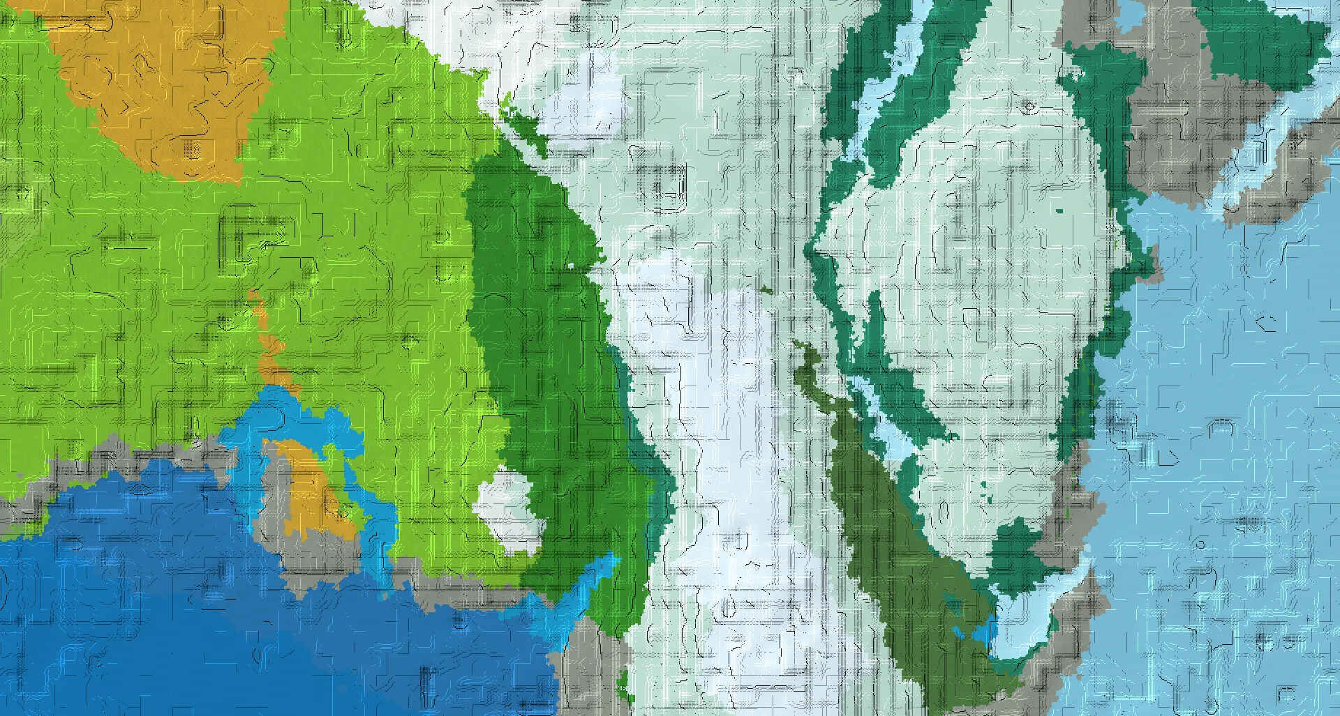 Seed map — Frozen Peaks East of a Forest Start