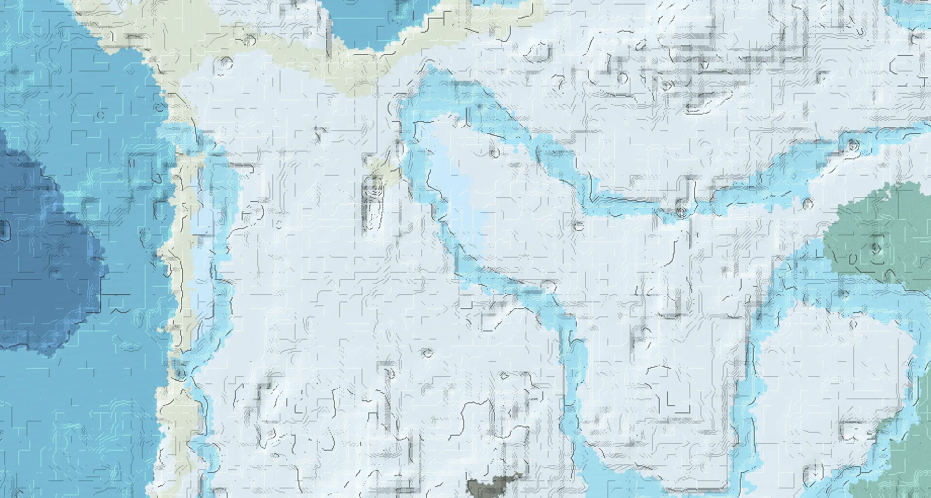 Seed map — Ice Spikes North of a Snowy Plains Start with Village