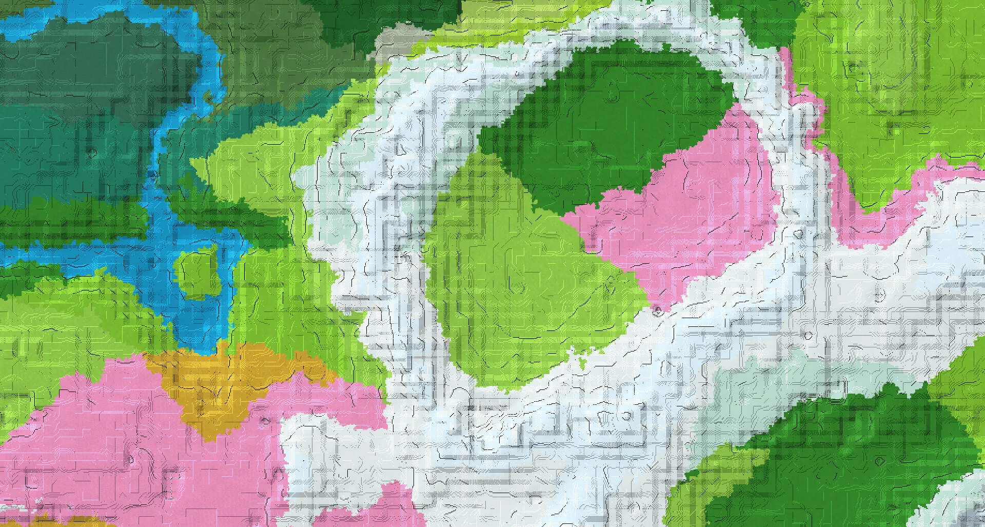 Seed map — Village with pretty multiple-biome scenery