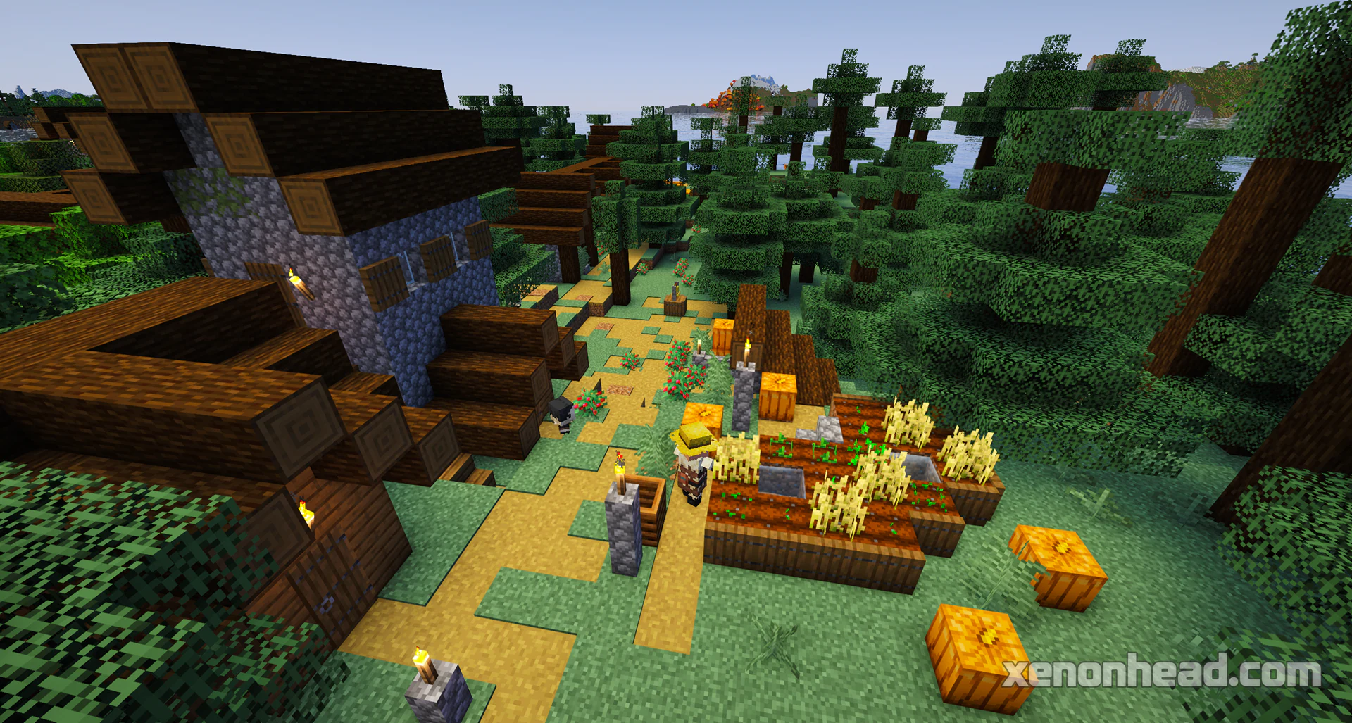 Taiga village on ocean island