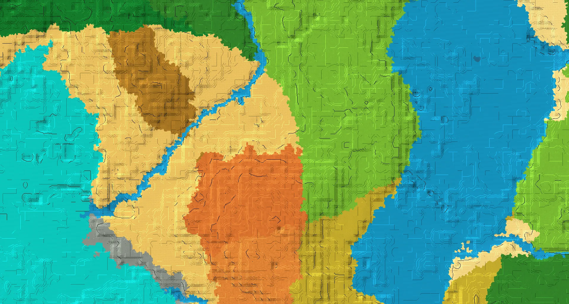 Seed map — Badlands Southeast of a Desert Start
