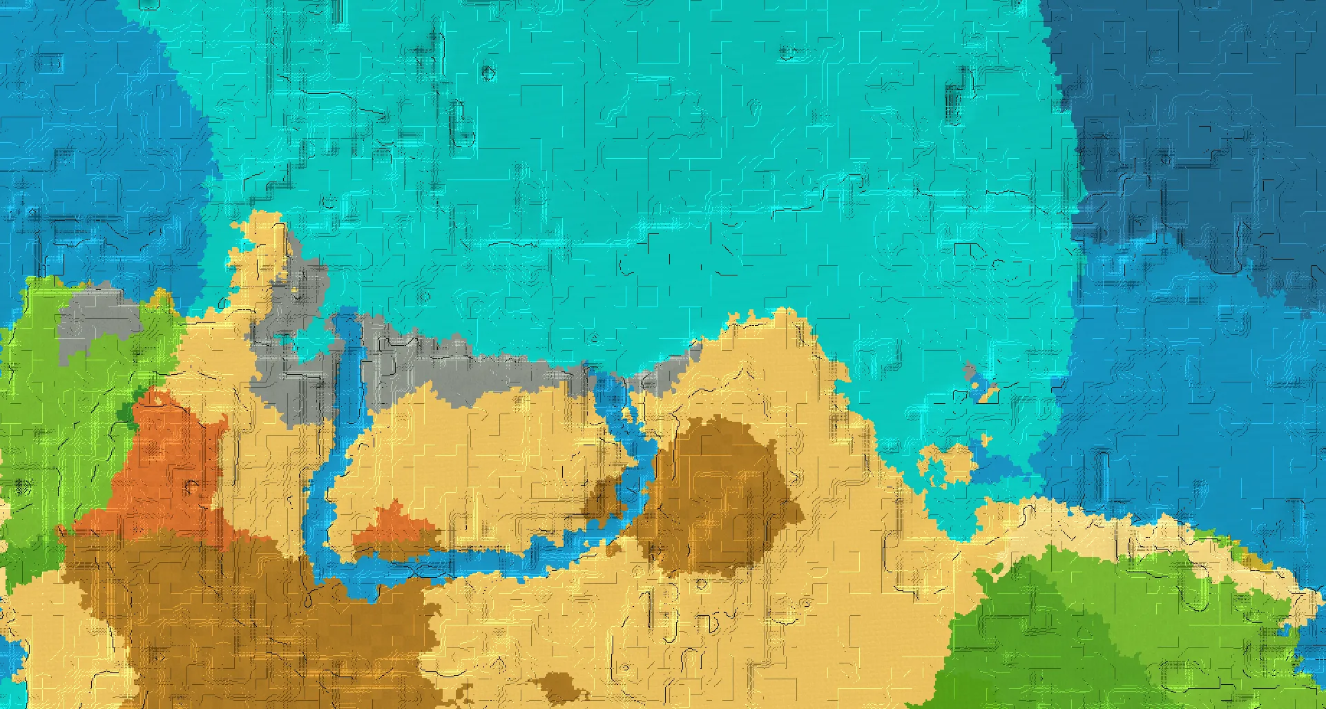 Seed map — Warm Ocean Northwest of a Desert Start with Ocean Monument