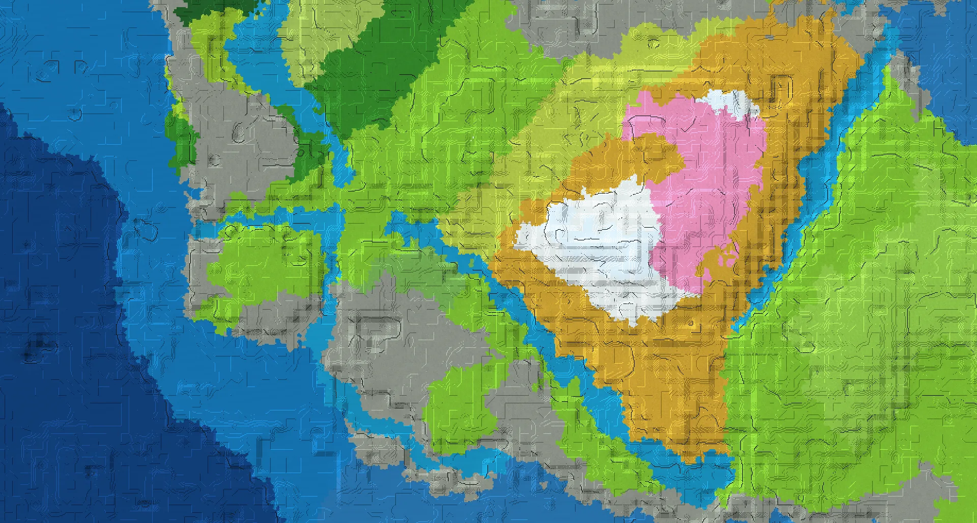 Seed map — Dappled Forest East of a Plains Start with Ocean Monument