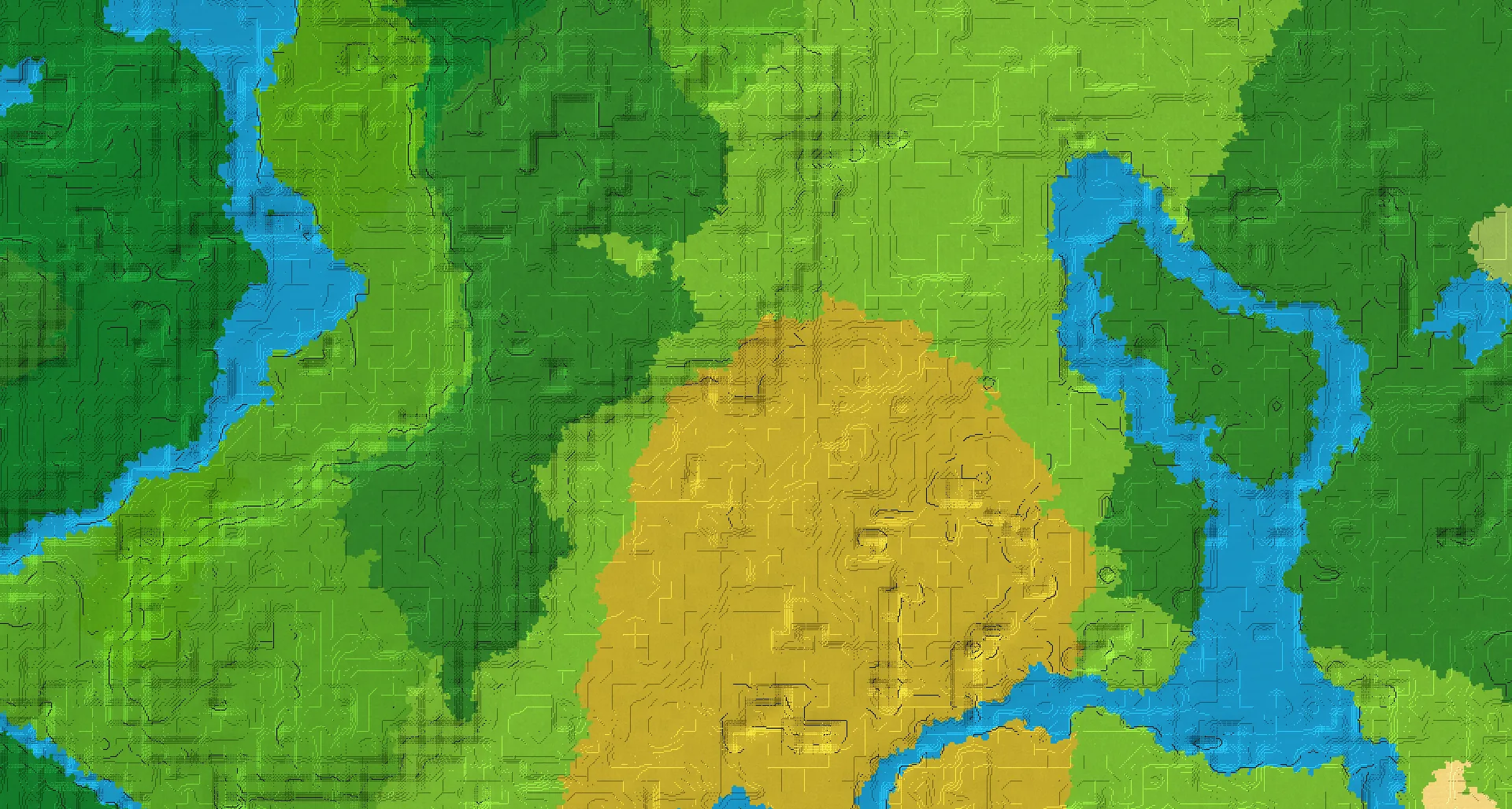 Seed map — Savanna Start with Village at 0, 0 (Seed 7156196518281393522)