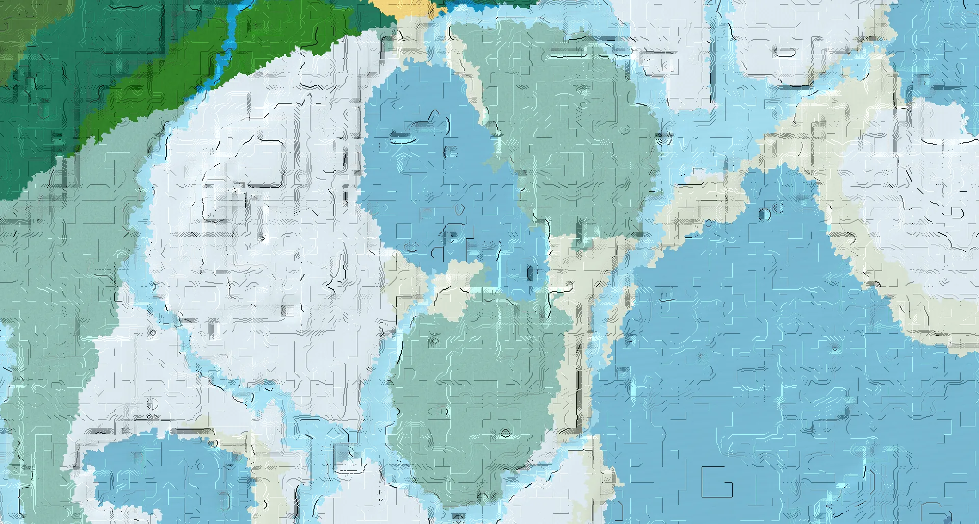 Seed map — Ruined Portal Southeast of a Snowy Plains Start