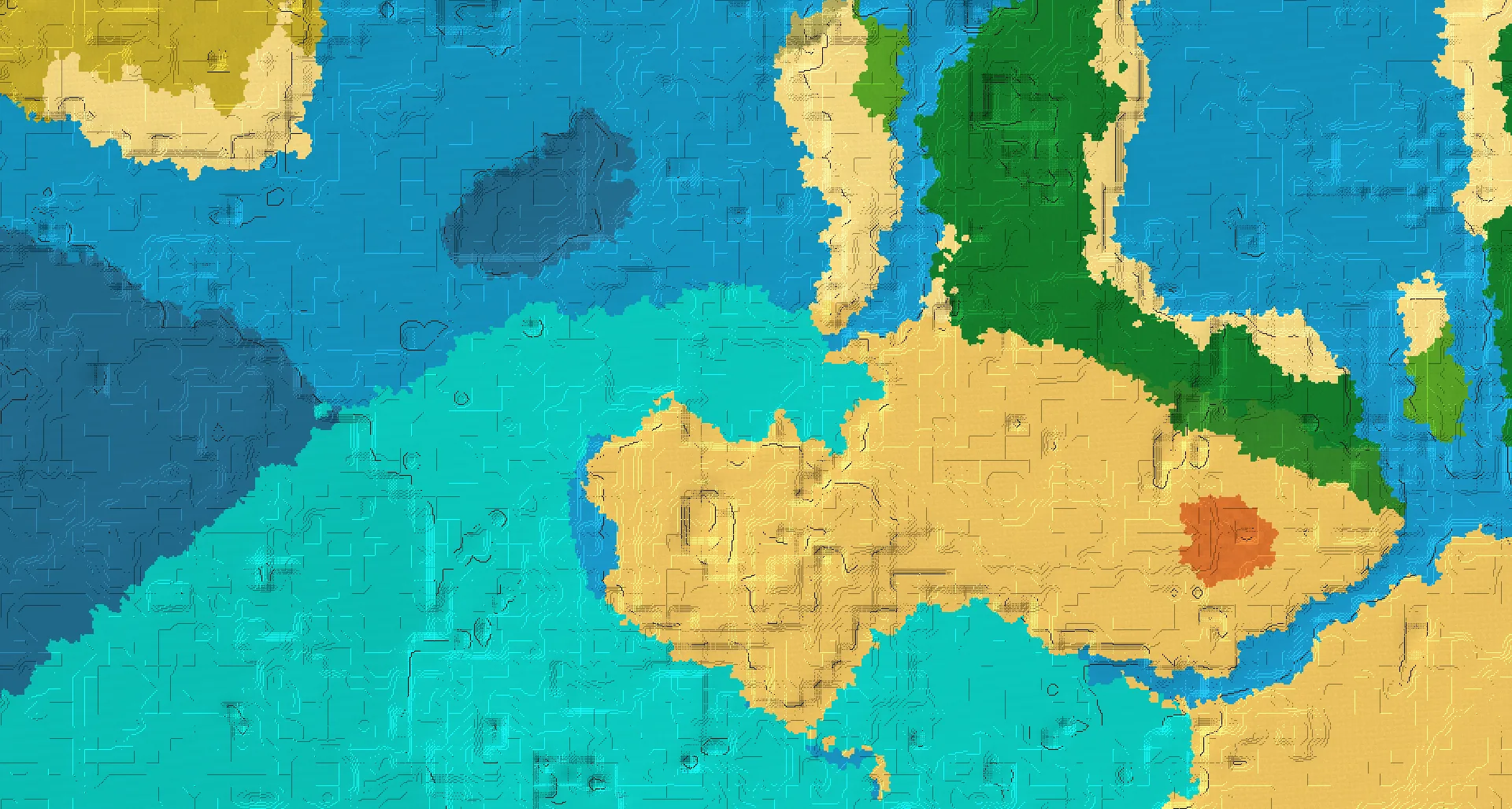 Seed map — Warm Ocean North of a Desert Start at 156, -276