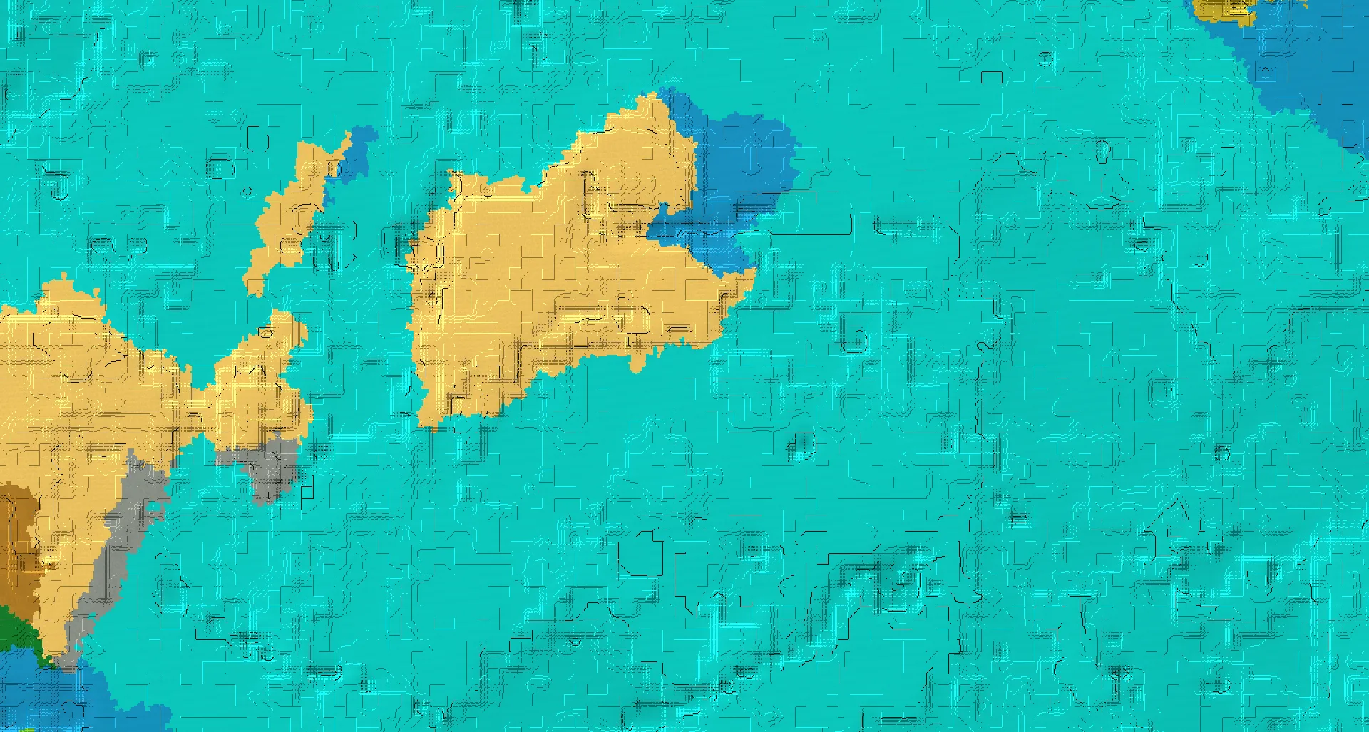 Seed map — Ocean-focused Start in Desert with Village