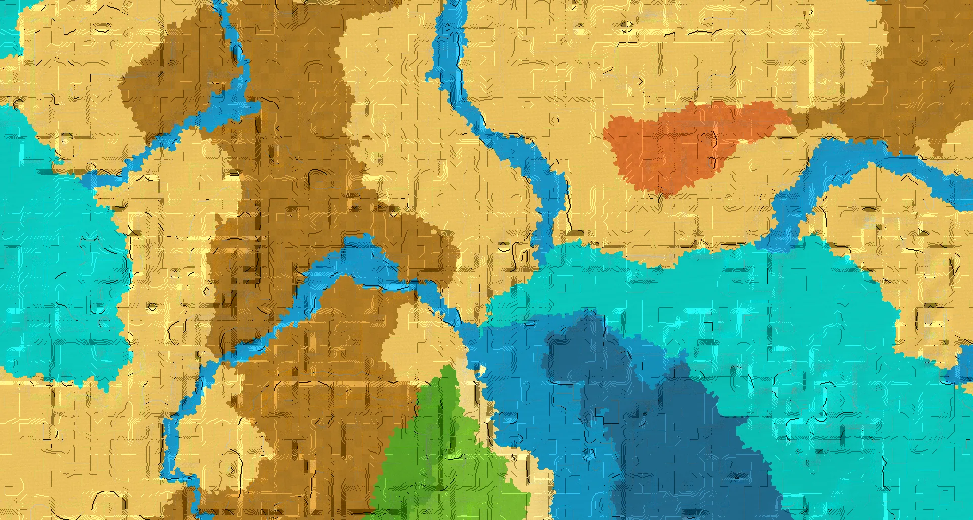Seed map — 3 Villages near a Desert Start with Ruined Portal