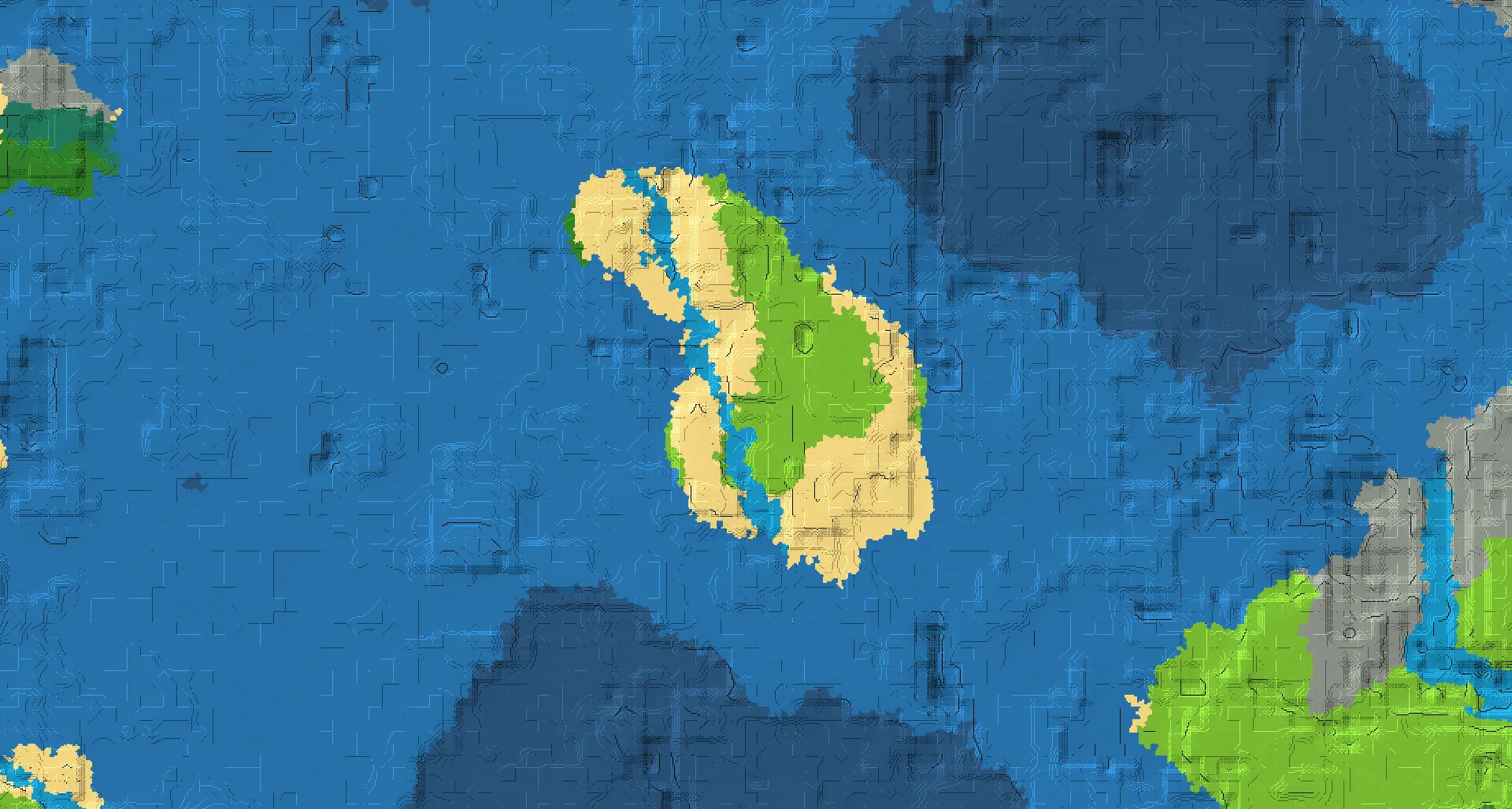 Seed map — Ocean-focused Plains Start with a Village