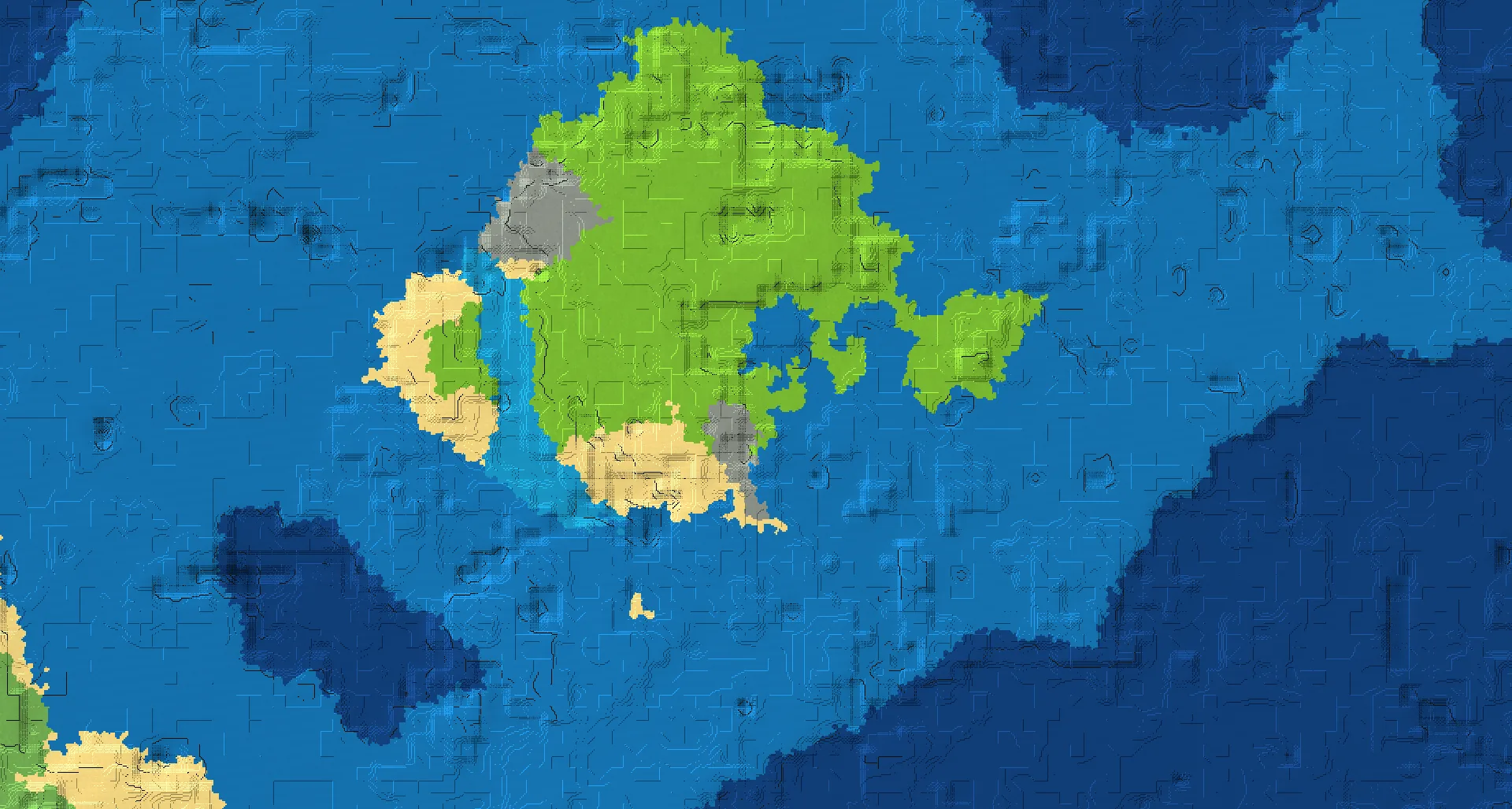 Seed map — Ocean-focused Plains Start with a Village at 288, 128