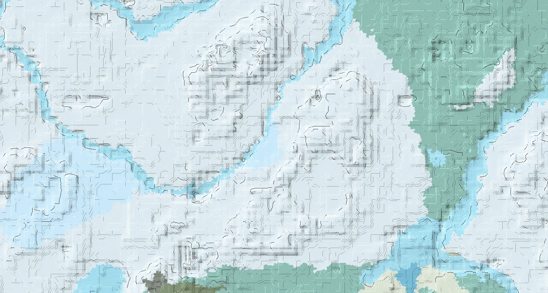 Seed map — Ice Spikes Northwest of a Snowy Plains Start