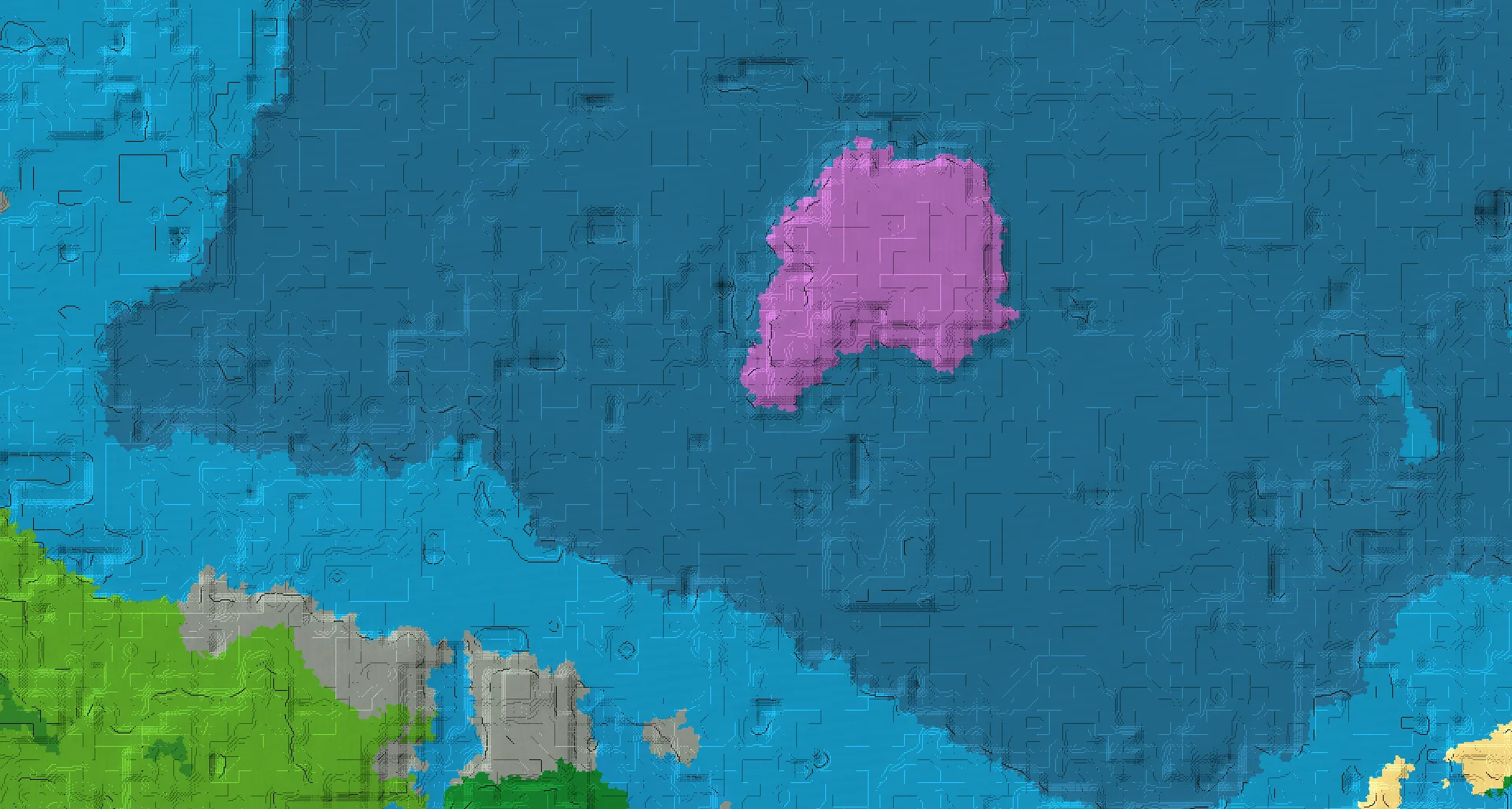 Seed map — Mushroom fields island and Mushroom fields island
