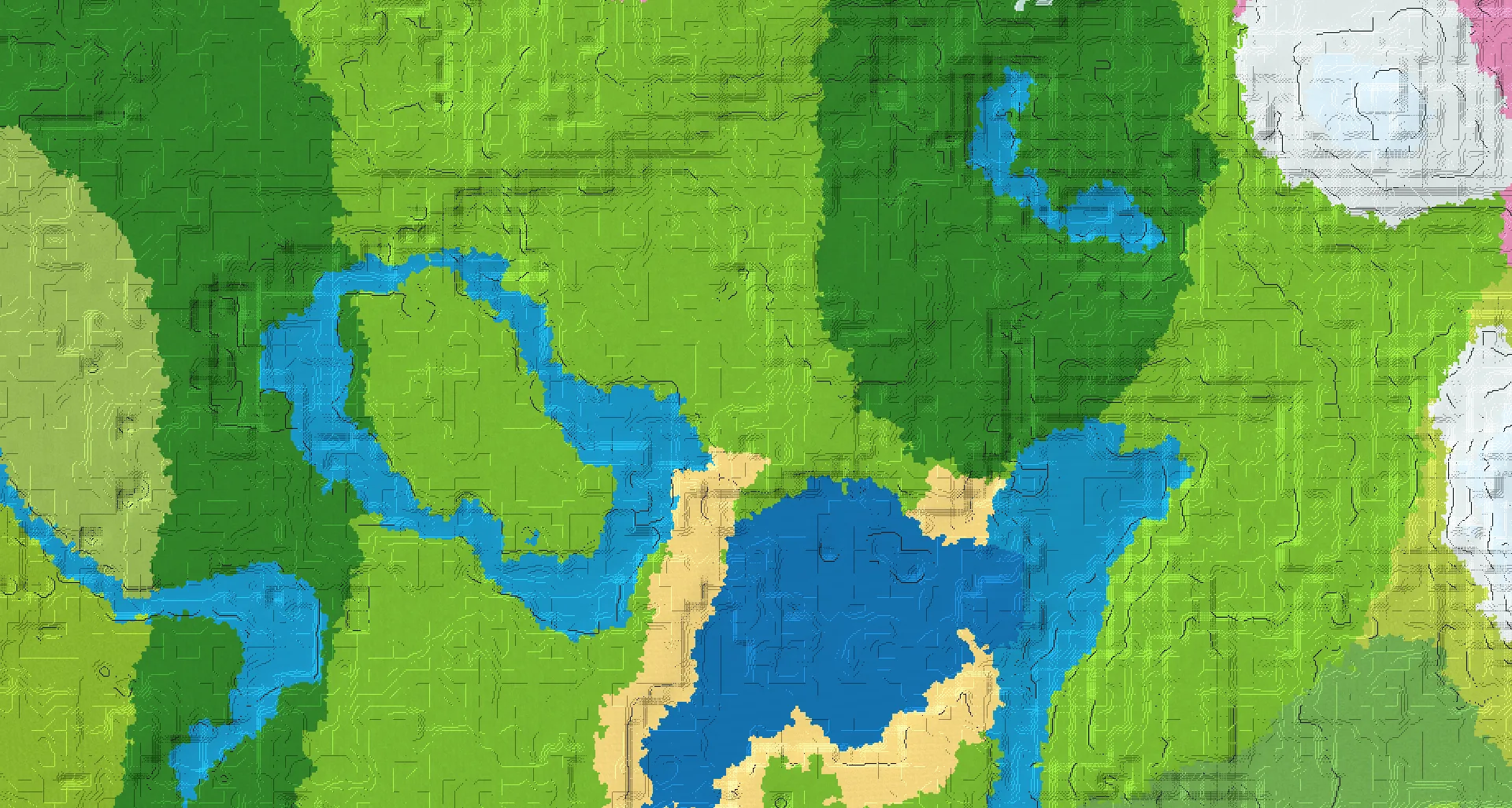 Seed map — Cherry Grove and Village from Plains with Ancient City