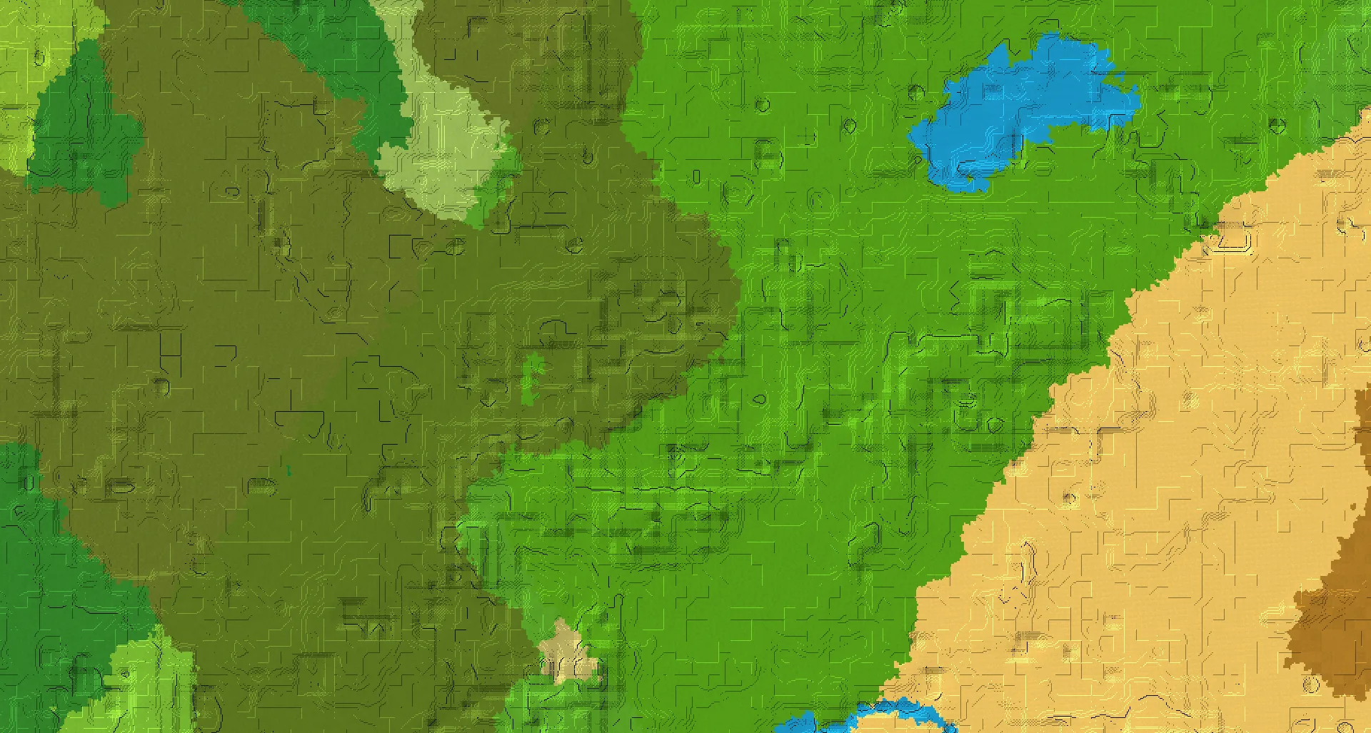 Seed map — Mangrove Swamp Northwest of a Desert Start with Jungle Temple