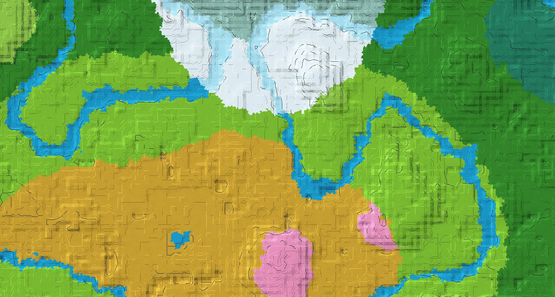 Seed map — Dappled Forest South of a Snowy Plains Start