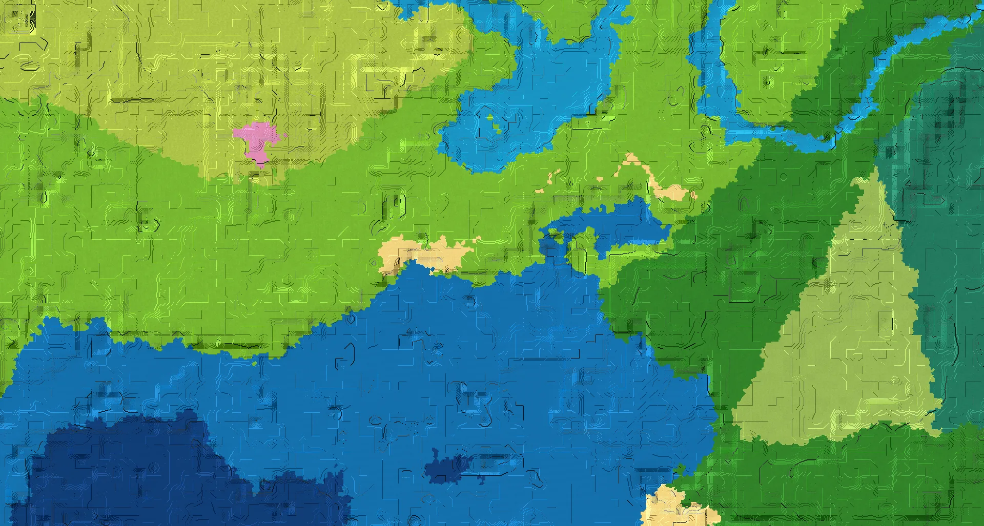 Seed map — Cherry Grove and Village from Plains at 64, 128