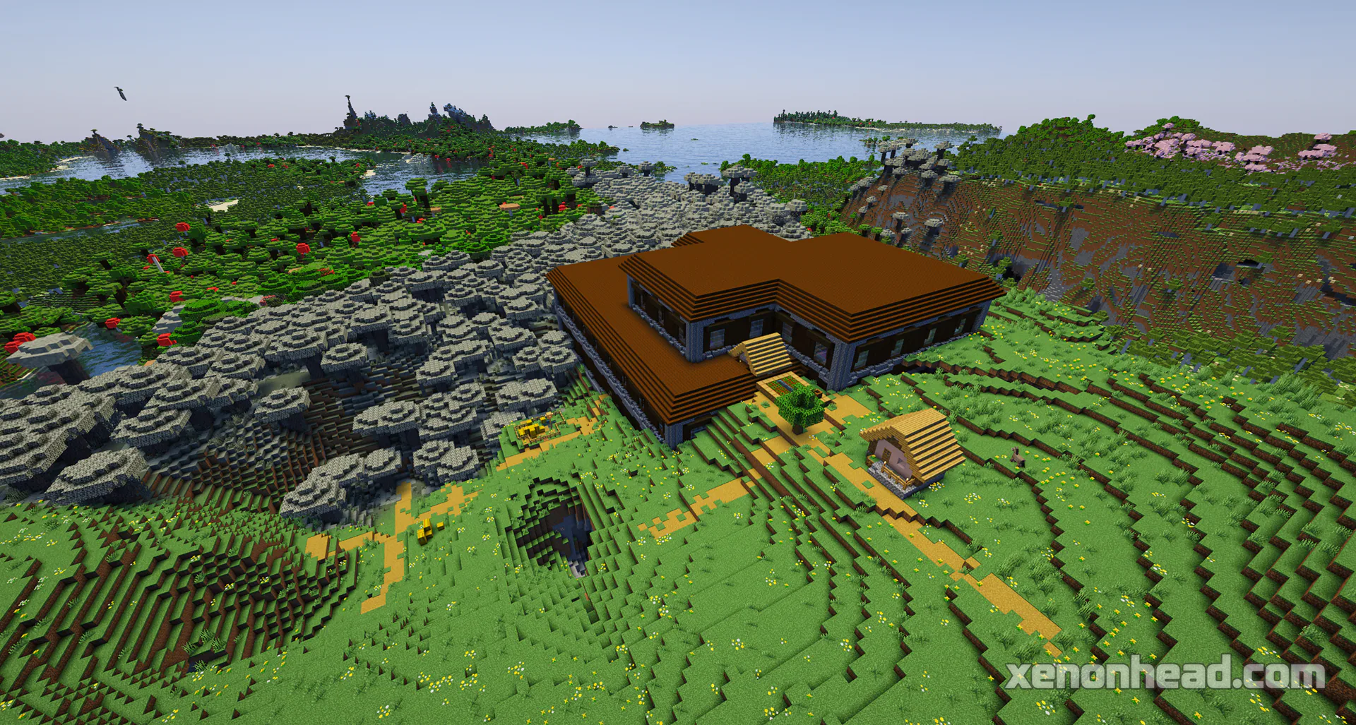 Woodland mansion merged with village