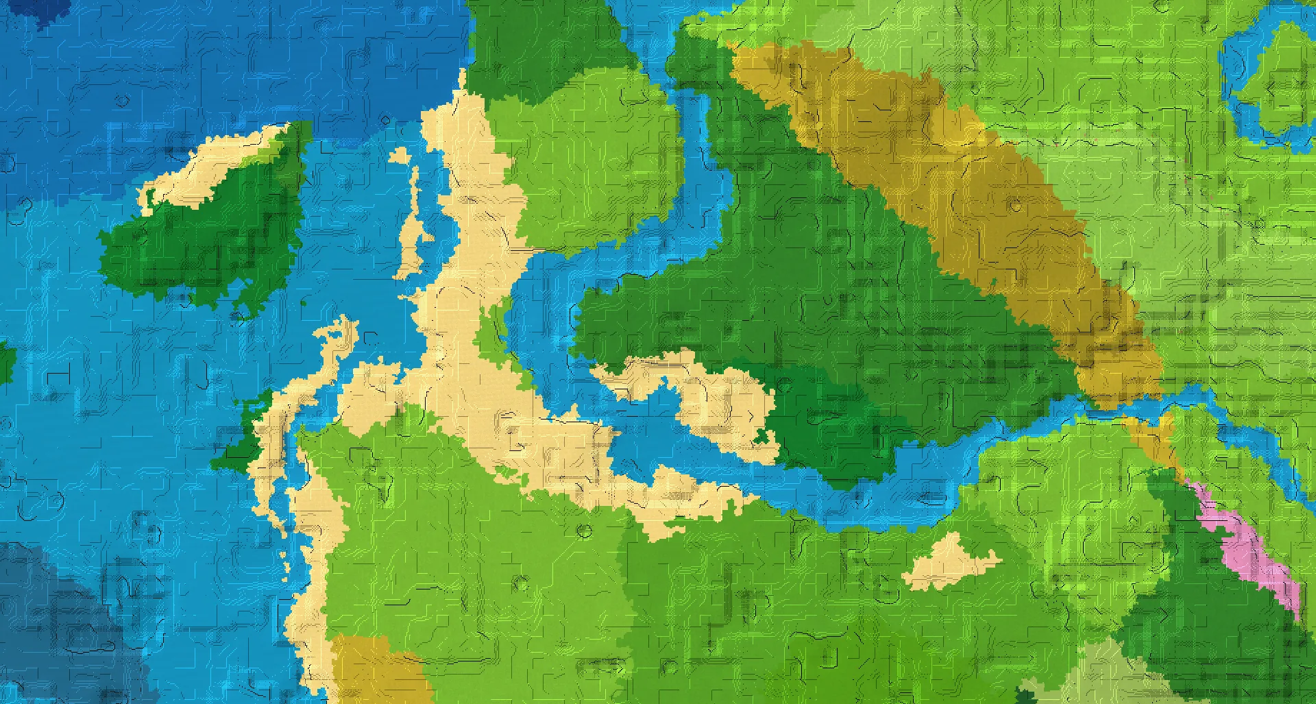 Seed map — Beach South of a Forest Start with Ruined Portal