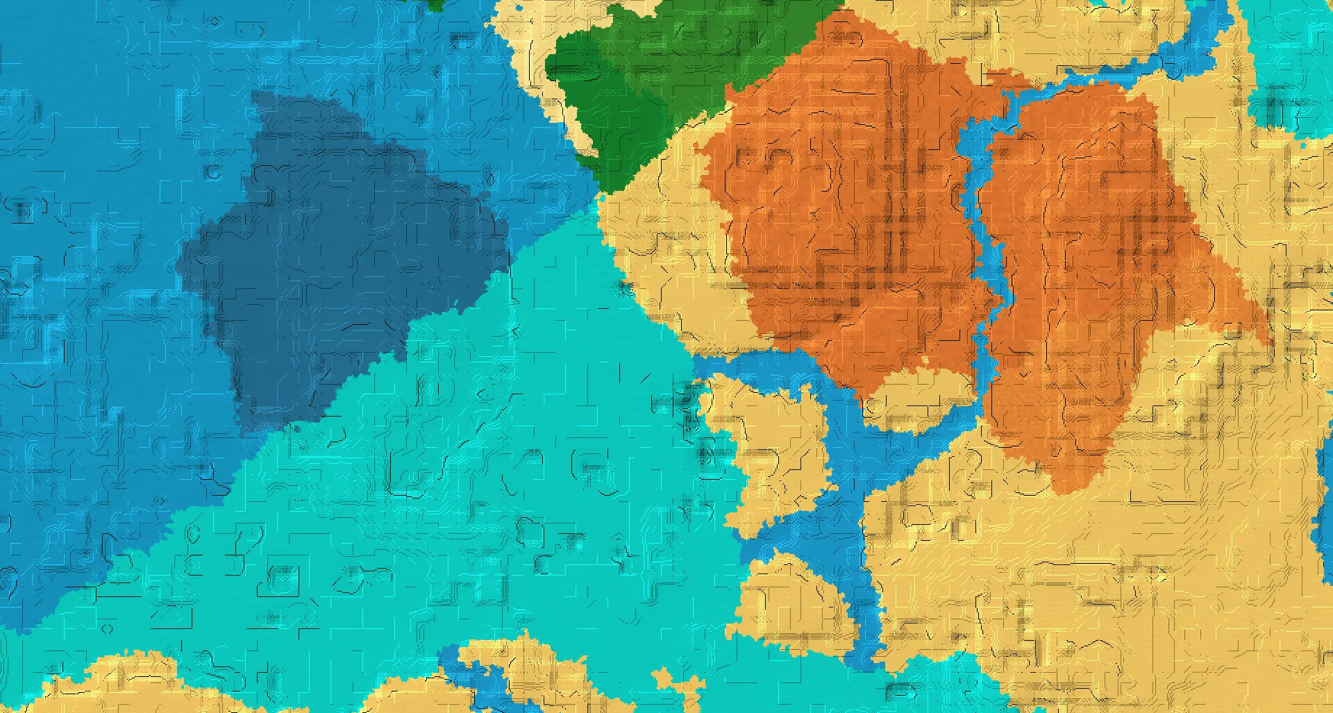 Seed map — Warm Ocean West of a Badlands Start