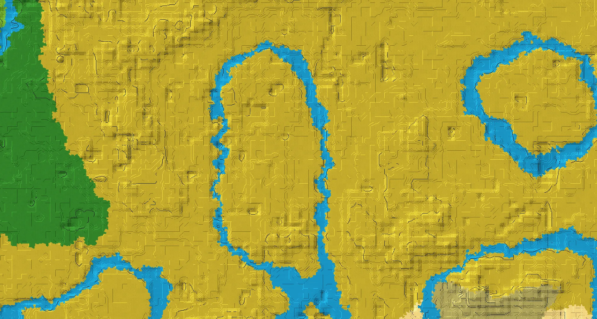 Seed map — Savanna Start with Trial Chambers at 0, 0 (Seed 7736788697735662642)