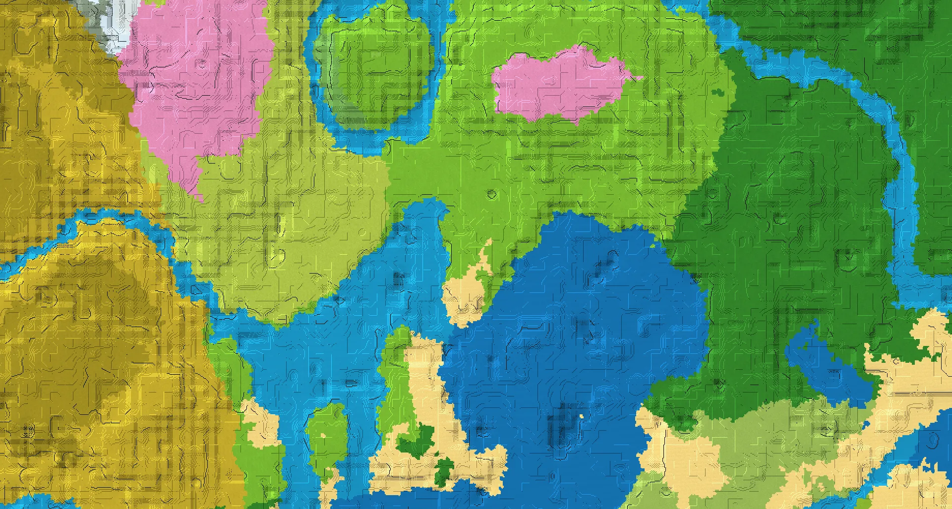 Seed map — Cherry Grove and Village from Sunflower Plains