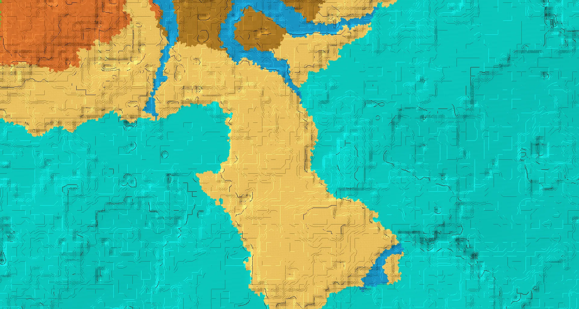 Seed map — Ocean-focused Desert Start with a Village with Desert Temple