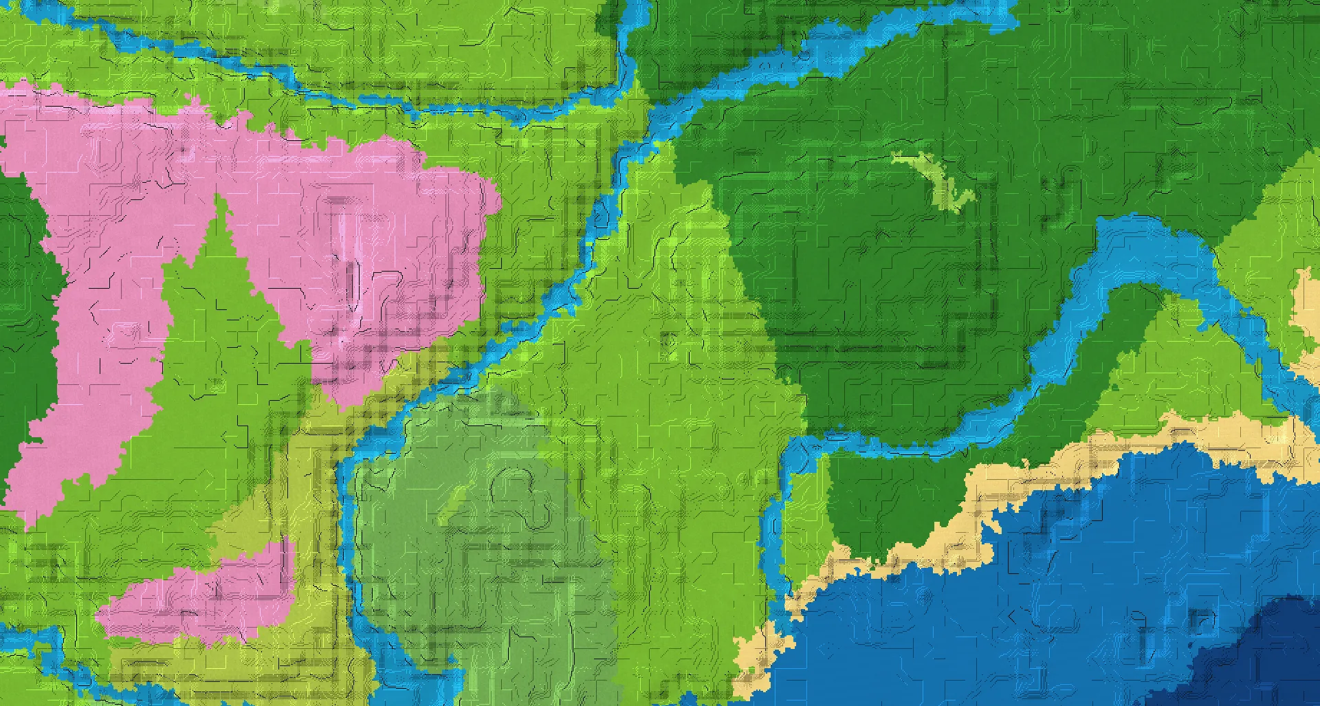 Seed map — Cherry Grove Routes from Plains with Village