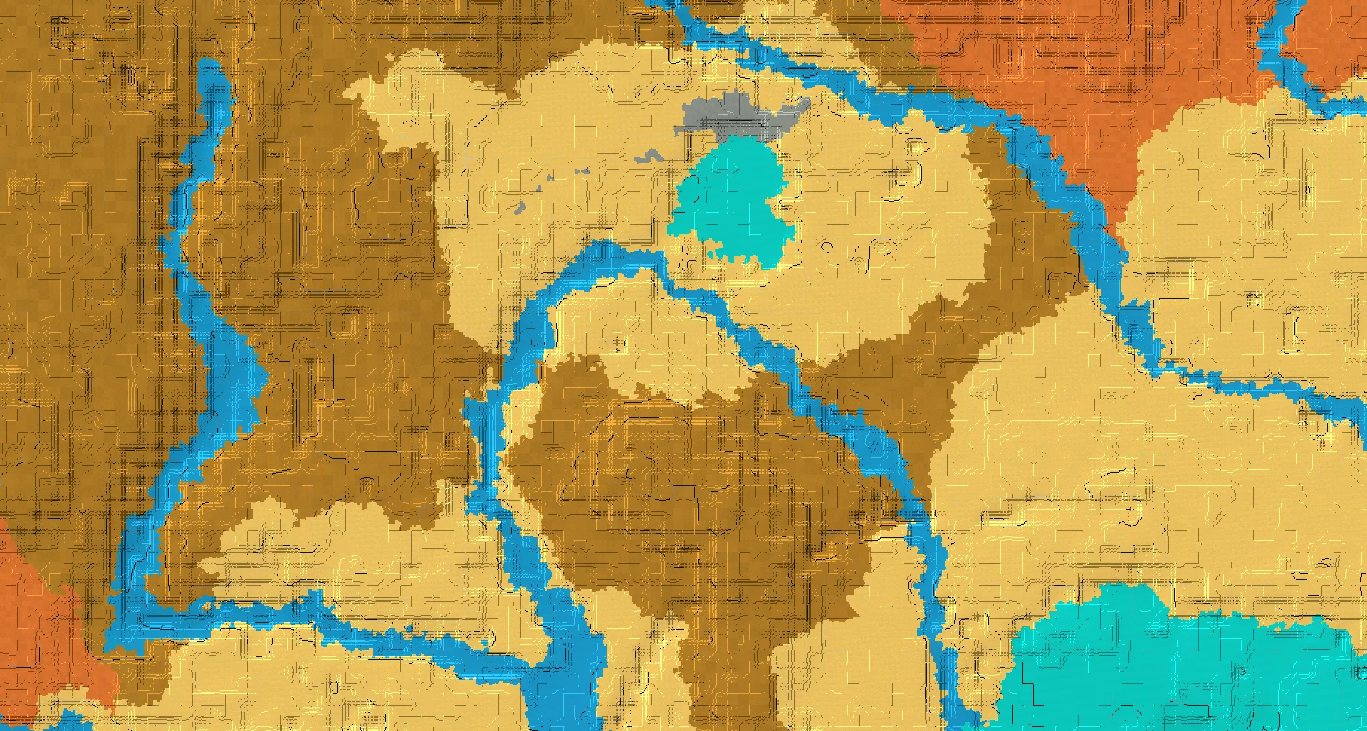 Seed map — Desert Start with Ruined Portal at 0, 0 (Seed 8067227169632549381)