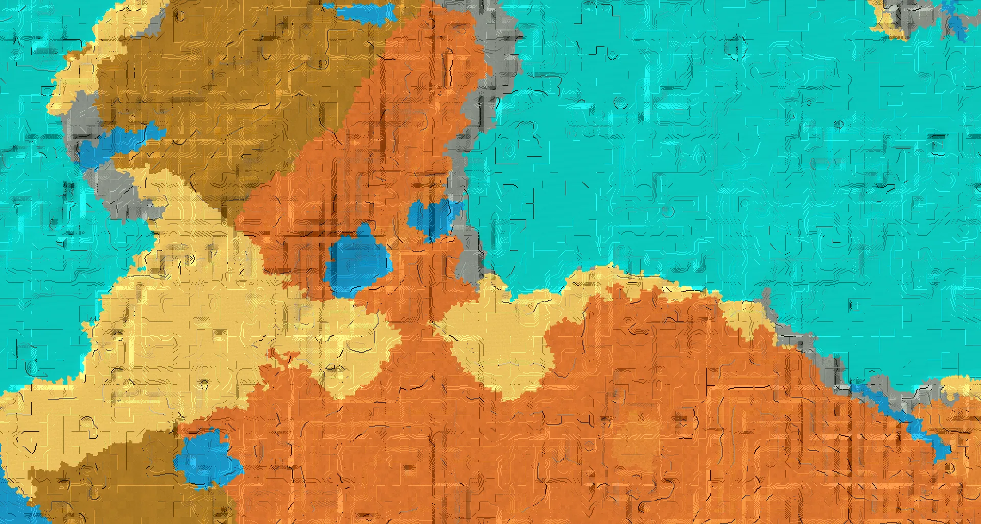 Seed map — Warm Ocean Northeast of a Badlands Start