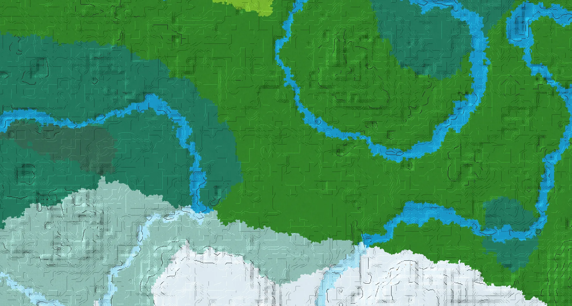 Seed map — Forest Start with Village at -16, 16
