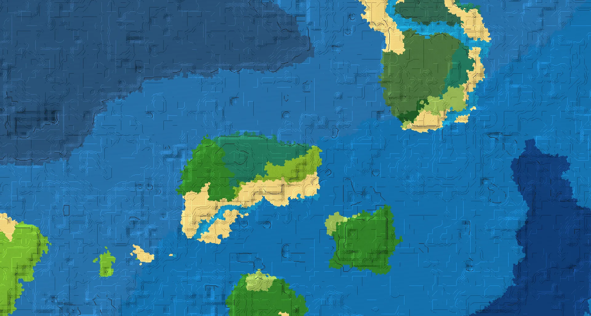 Seed map — Ocean-focused Start in Forest at -160, -416