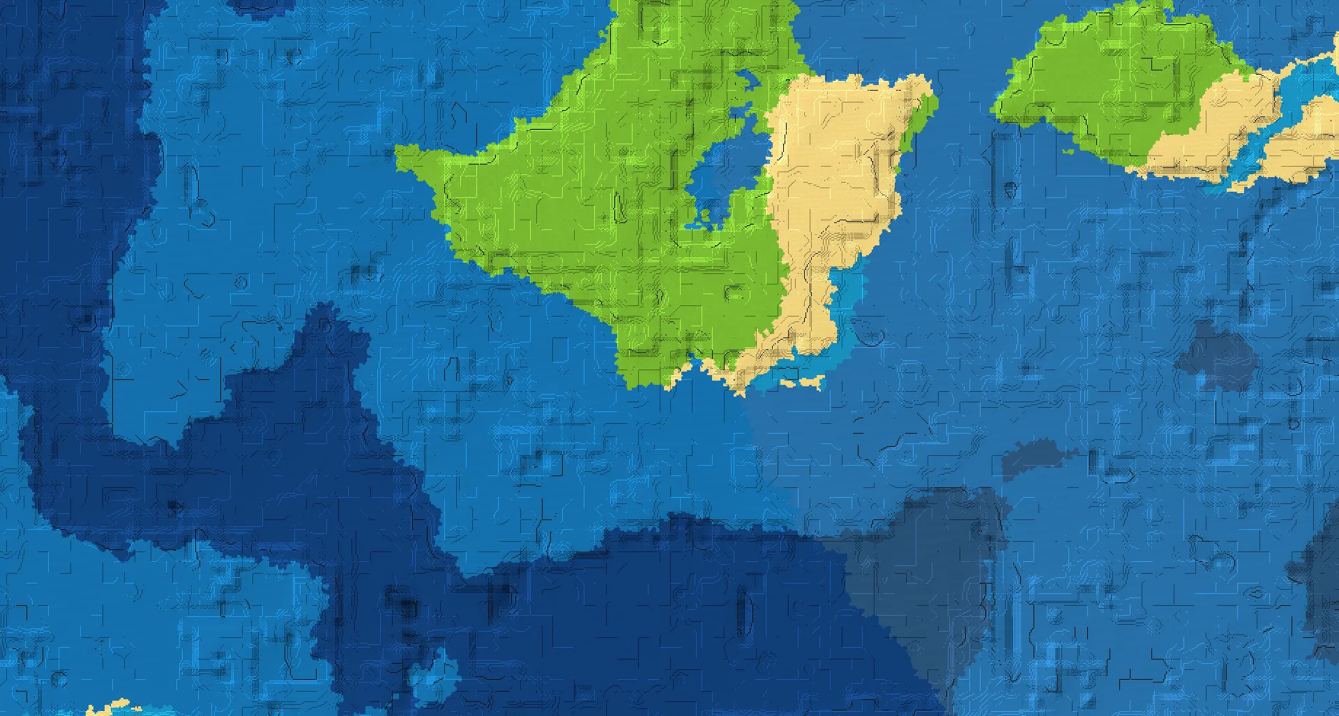 Seed map — Ocean-focused Plains Start with a Village at 16, 208