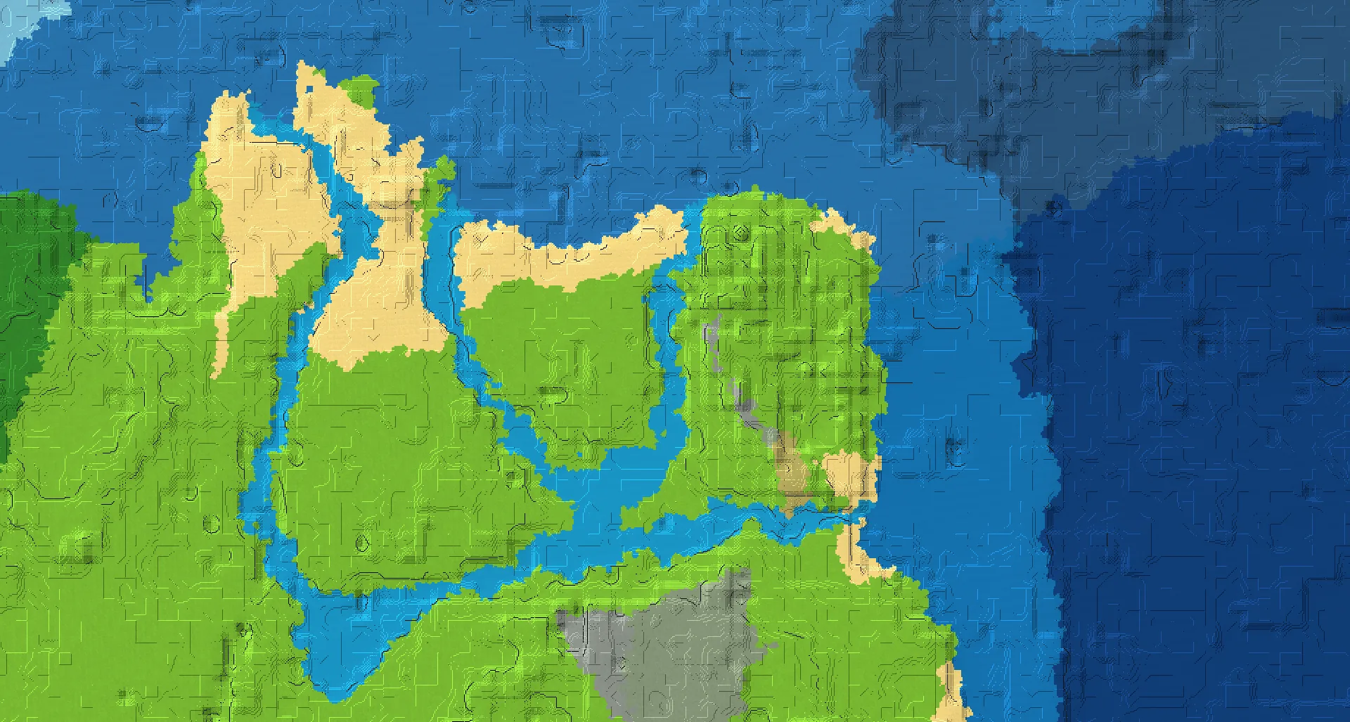 Seed map — 2 Villages near a Plains Start at 128, 304