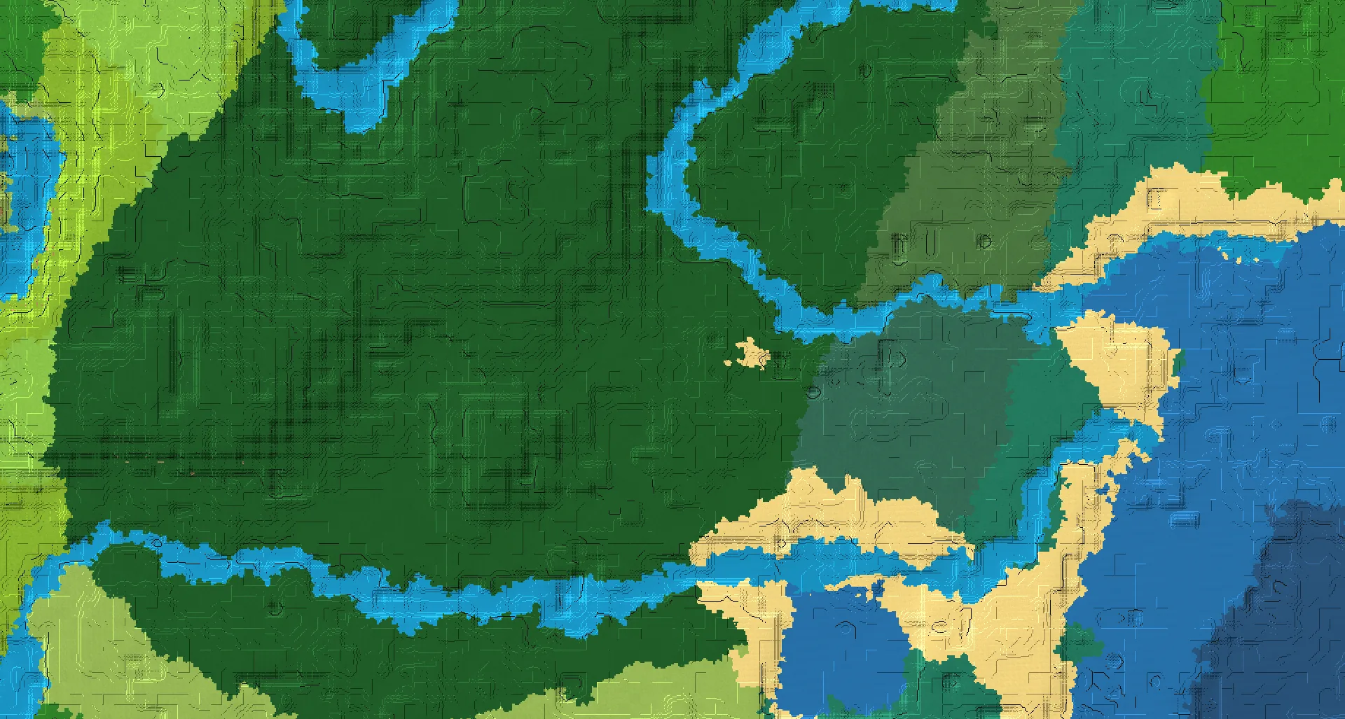 Seed map — Cave Exploration below a Dark Forest Start with Ruined Portal