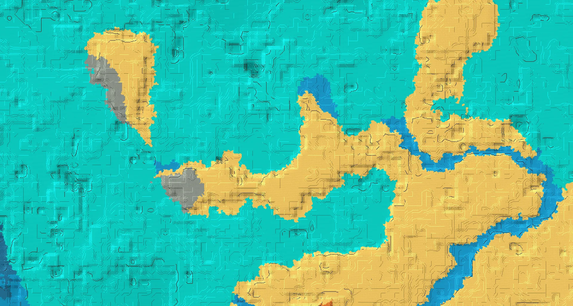 Seed map — Warm Ocean West of a Desert Start with Ruined Portal