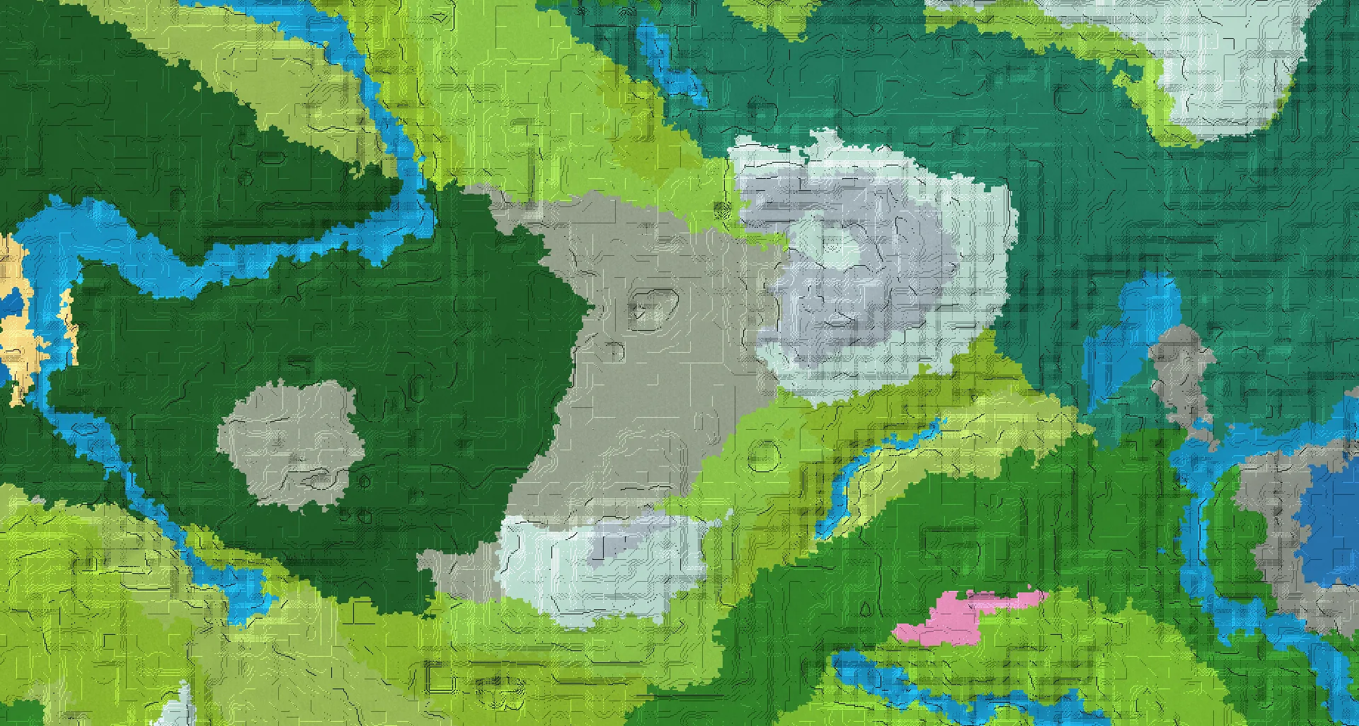 Seed map — Canopy-covered abandoned camp and Pale garden by snowy hills