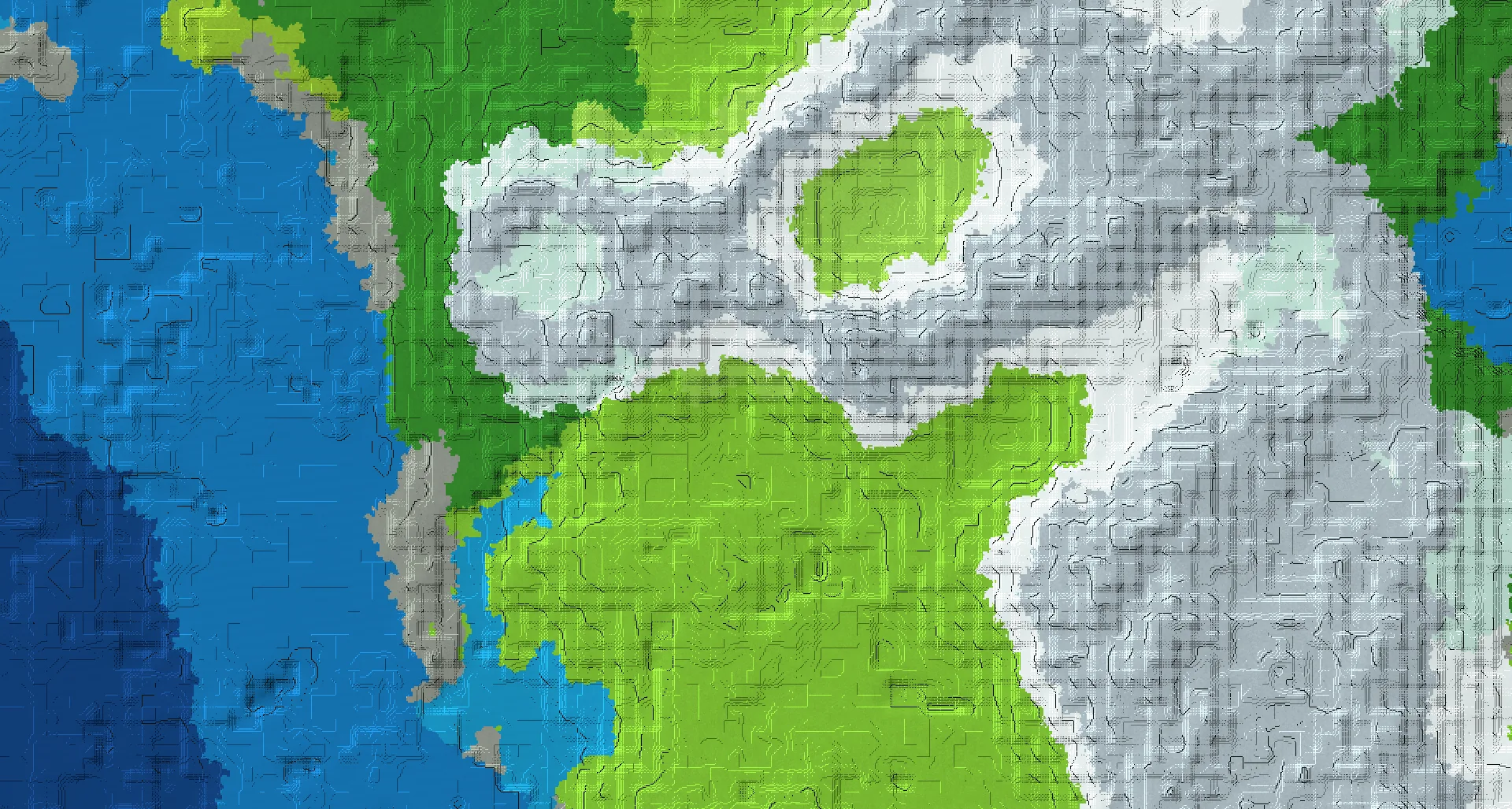 Seed map — Oceanside open plains overlooking the ocean with jagged peaks