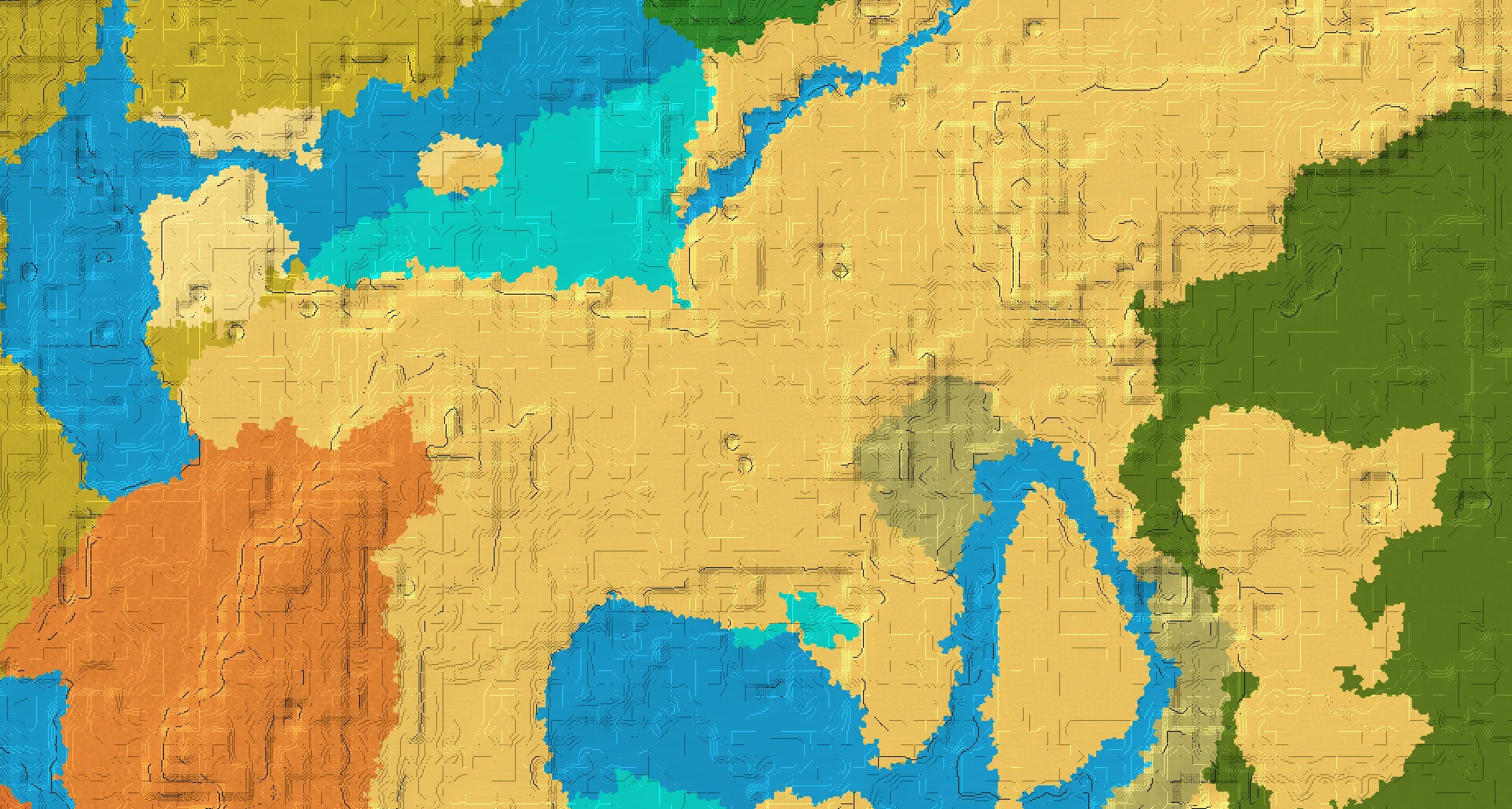 Seed map — 2 Villages near a Desert Start