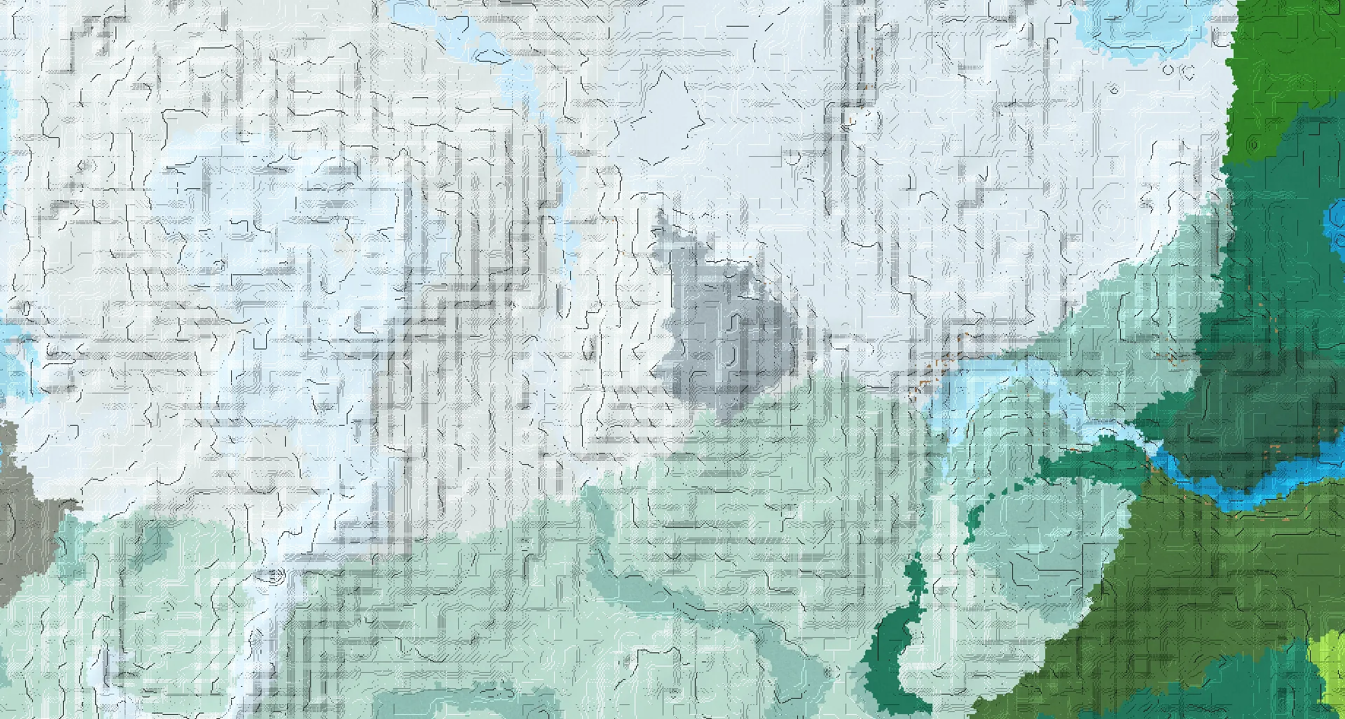 Seed map — Snowy Slopes Start and an Ancient City Route