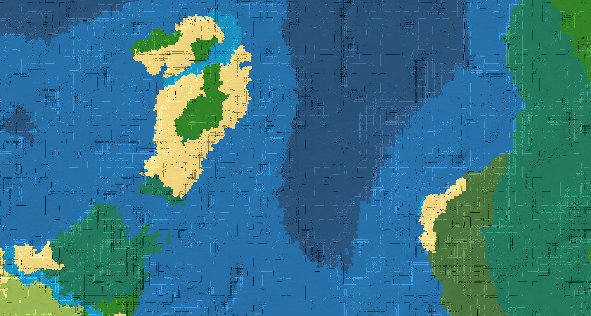 Seed map — Ocean-focused Start in Forest with Village