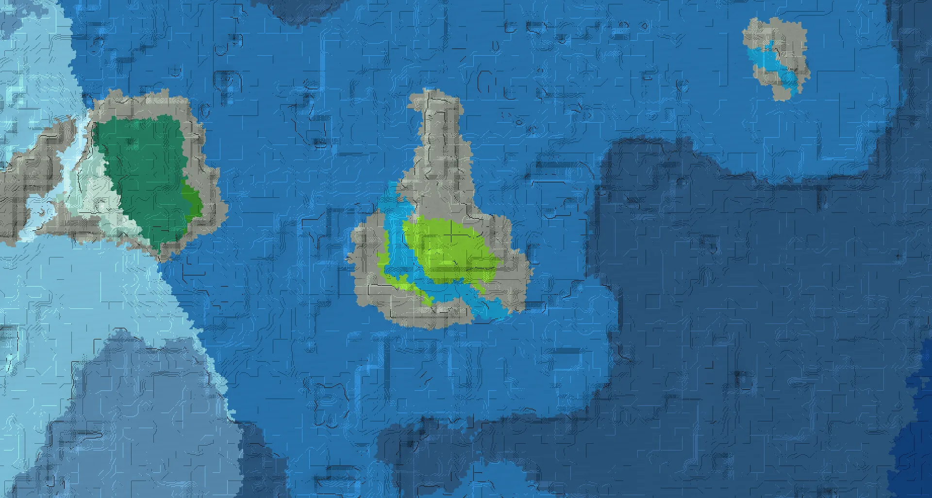 Seed map — Ocean-focused Plains Start with a Village with Trial Chambers