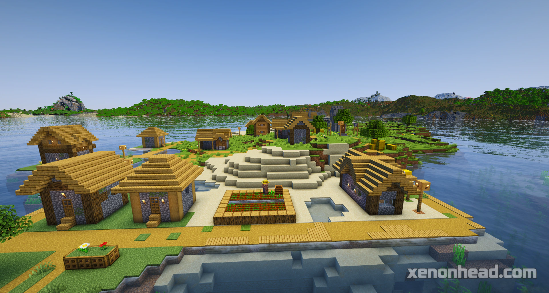 A peaceful plains village that completely takes over a tiny ocean island