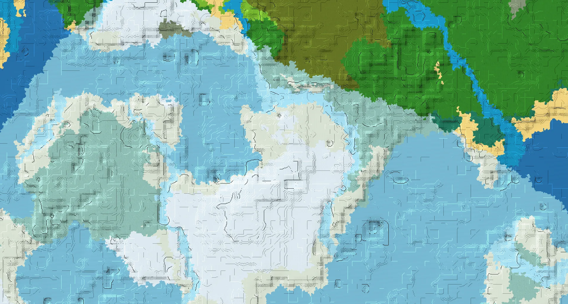 Seed map — Mineshaft Northwest of a Snowy Plains Start