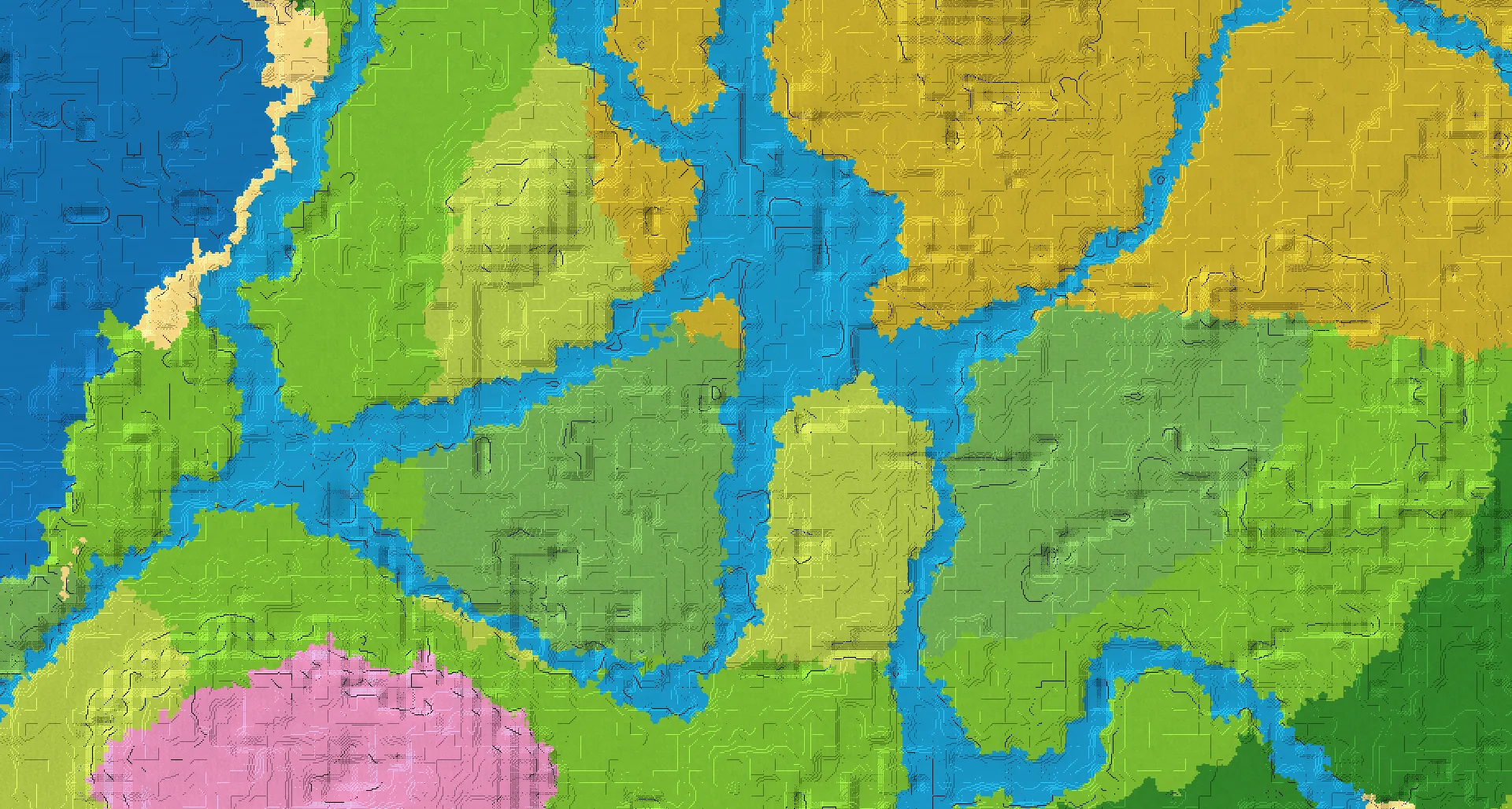 Seed map — Waterfall and valley and forest combination