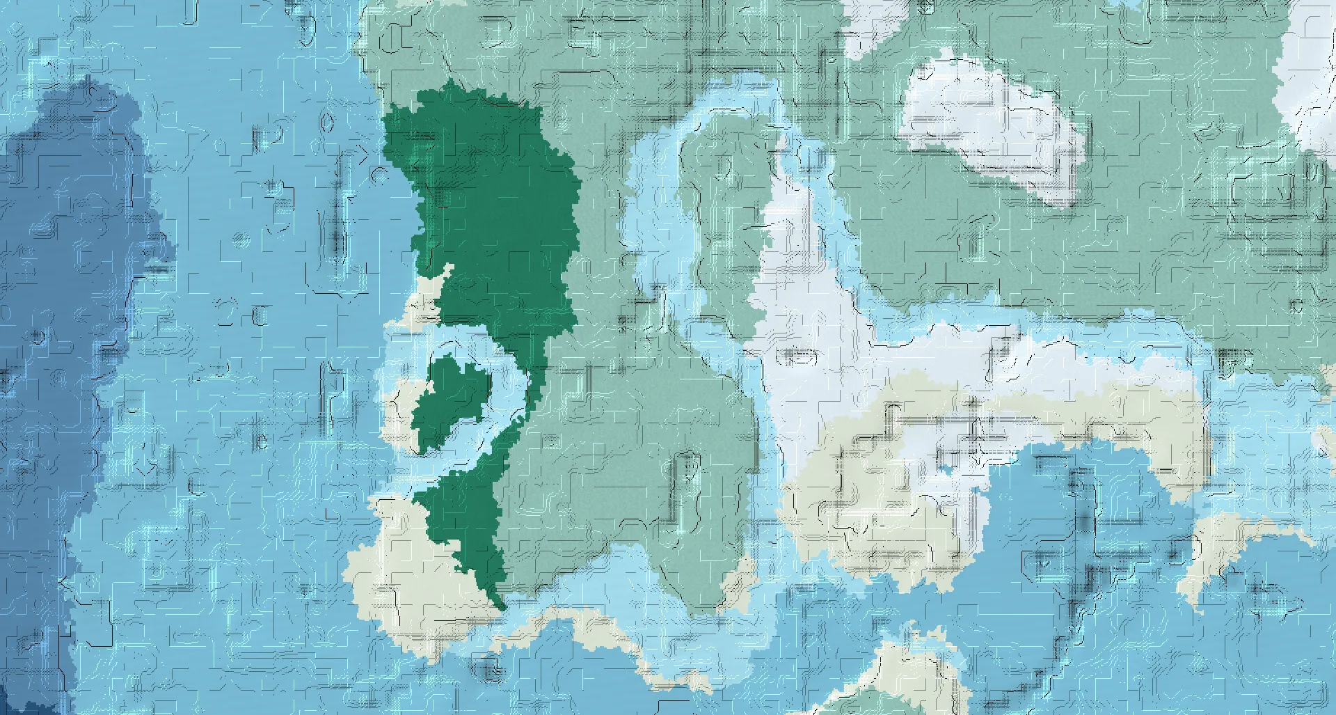 Seed map — Snowy Taiga Start with Ruined Portal at 0, 16