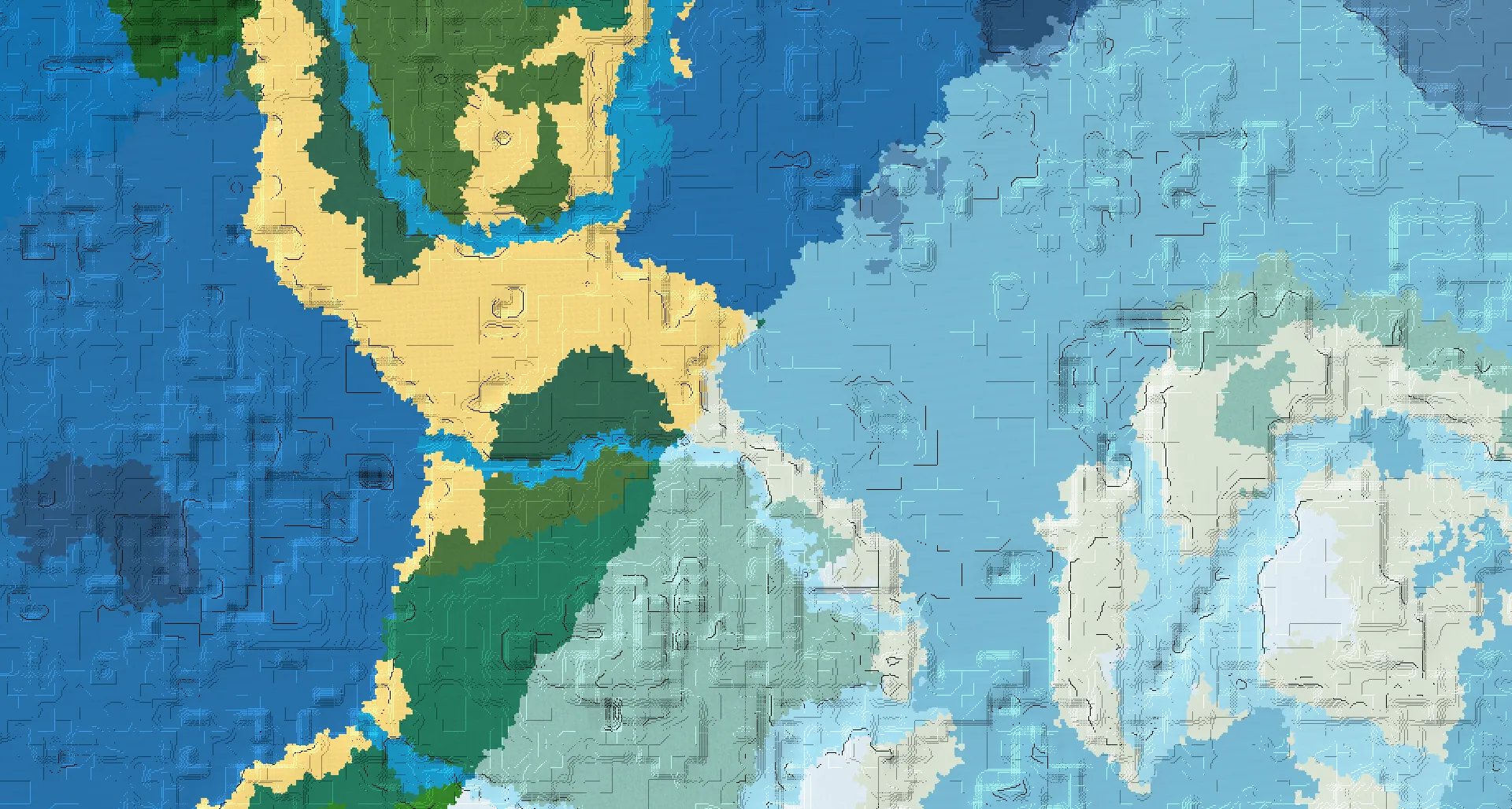 Seed map — Ocean Ruins North of a Snowy Taiga Start