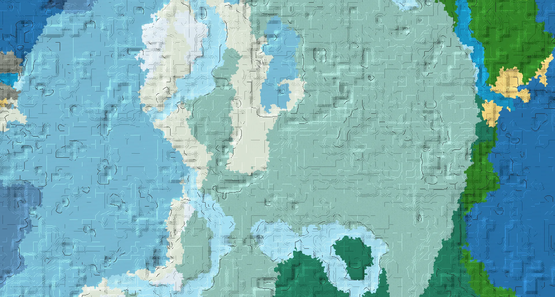 Seed map — Snowy Taiga Start with Ruined Portal at 16, 0